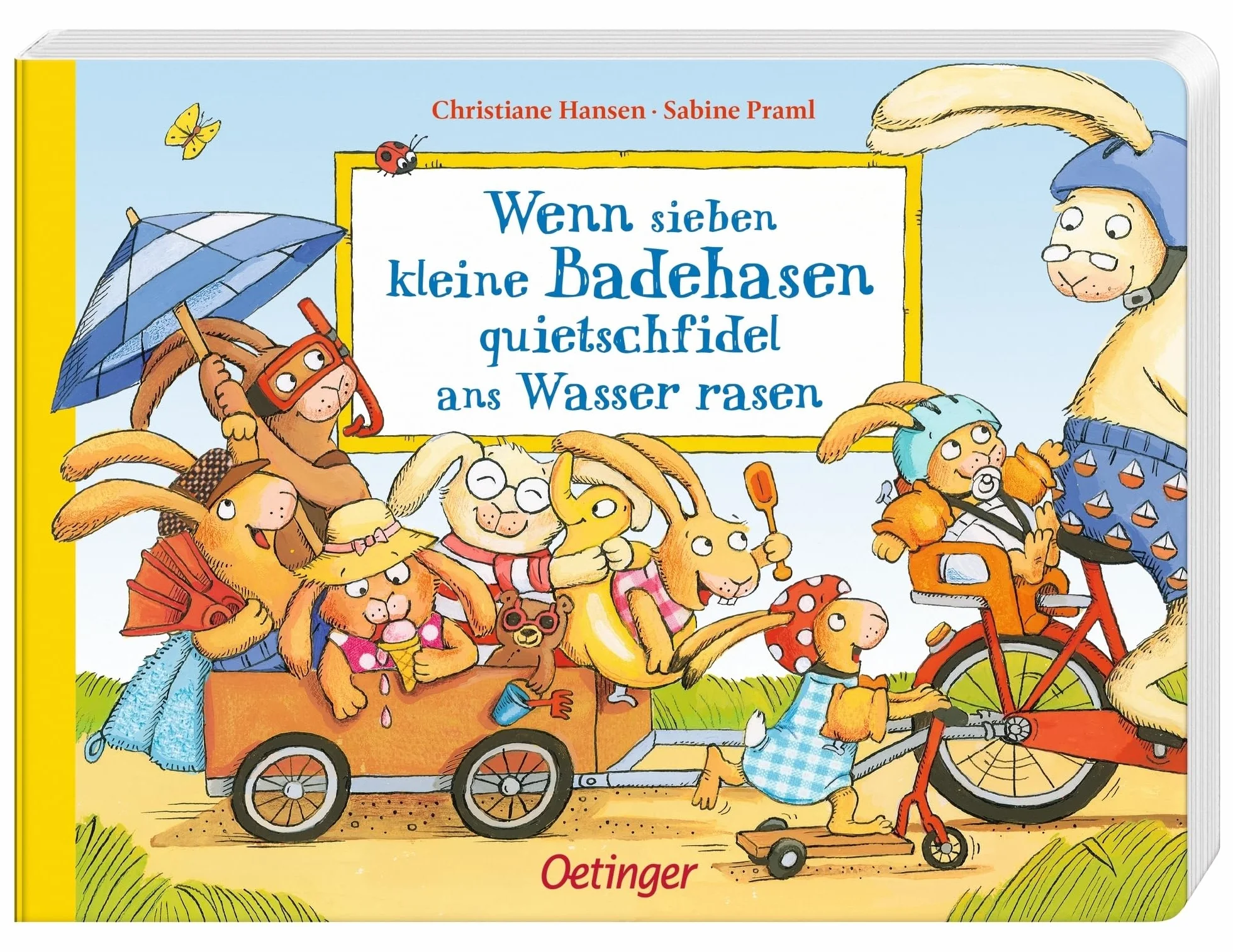 Wenn sieben kleine Badehasen quietschfidel ans Wasser rasen: Fröhlich gereimter Sommerspaß für Kinder ab 2 Jahren
