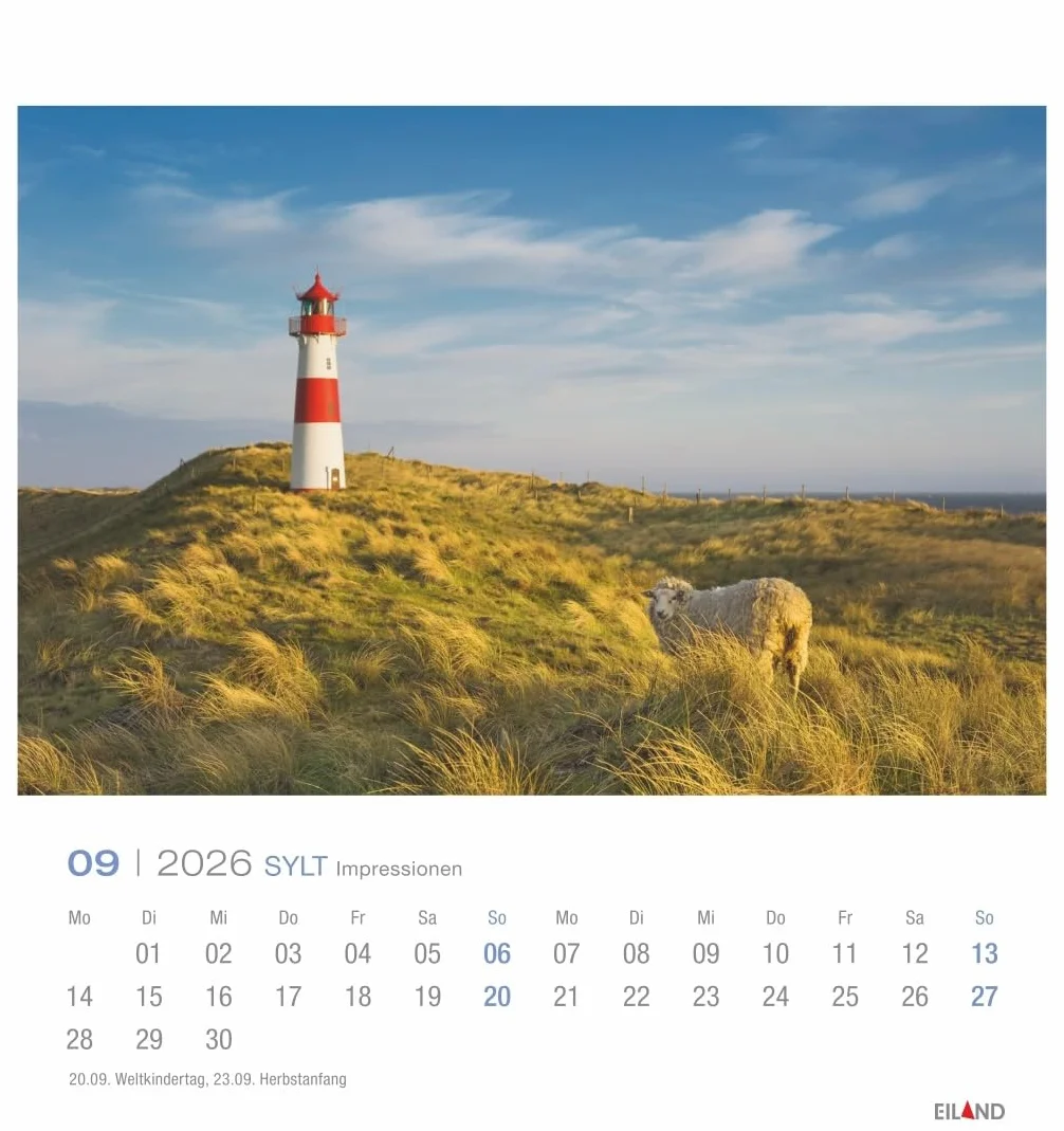 Sylt Impressionen Postkartenkalender 2026: Die schönsten Seiten der Insel, Fotokalender mit monatlichen Postkarten