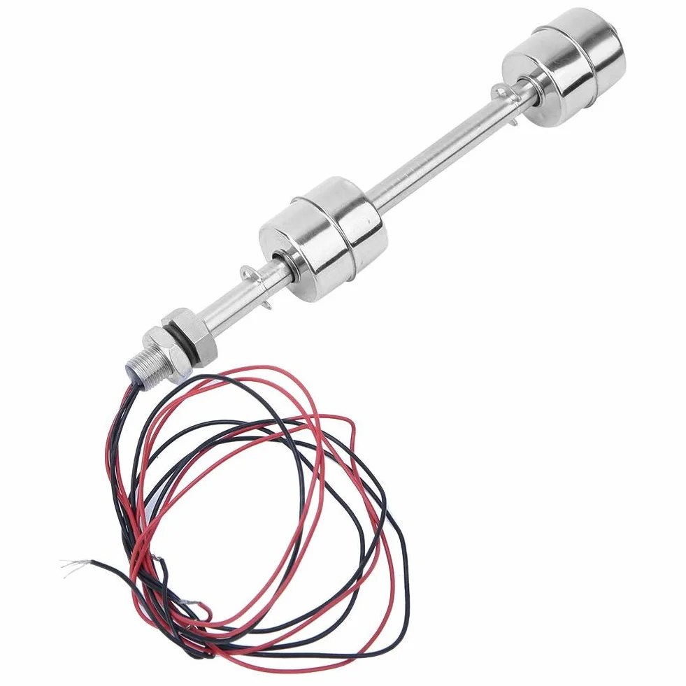 Przełącznik pływakowy DC 0~110 V stal nierdzewna podwójna kulka regulator poziomu wody 150 mm