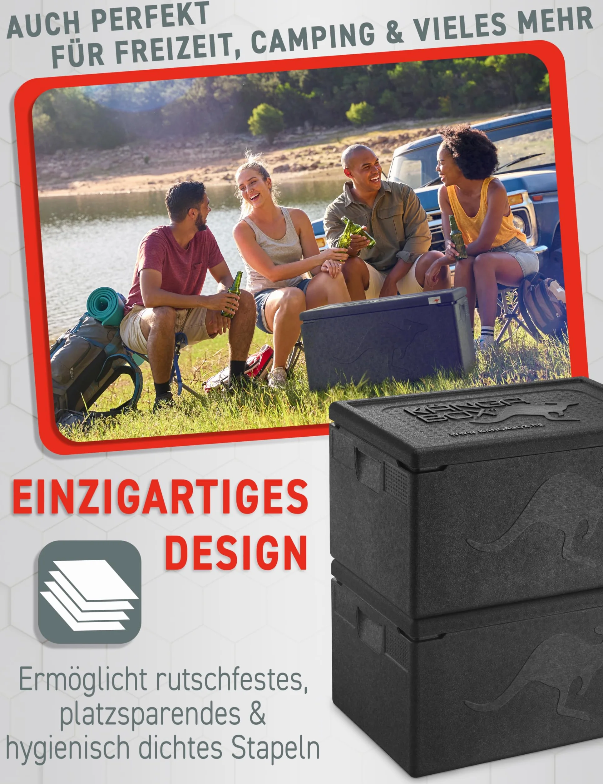 Thermobox GN 1/1 46 l czarny izolacyjny pudełko do transportu zimnego i ciepłego