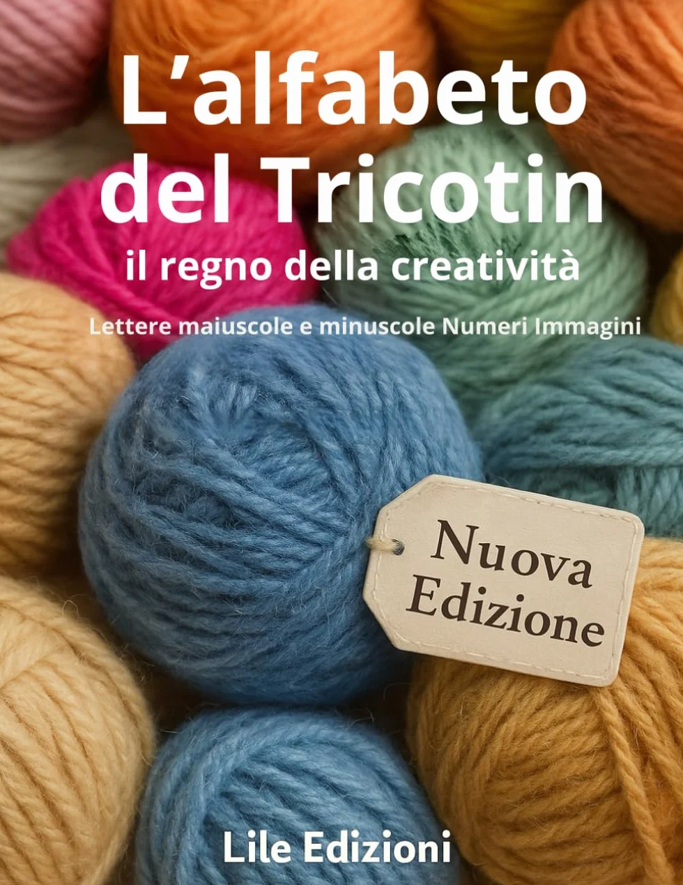 L'alfabeto del tricotin il regno della creatività: lettere maiuscole minuscole numeri immagini