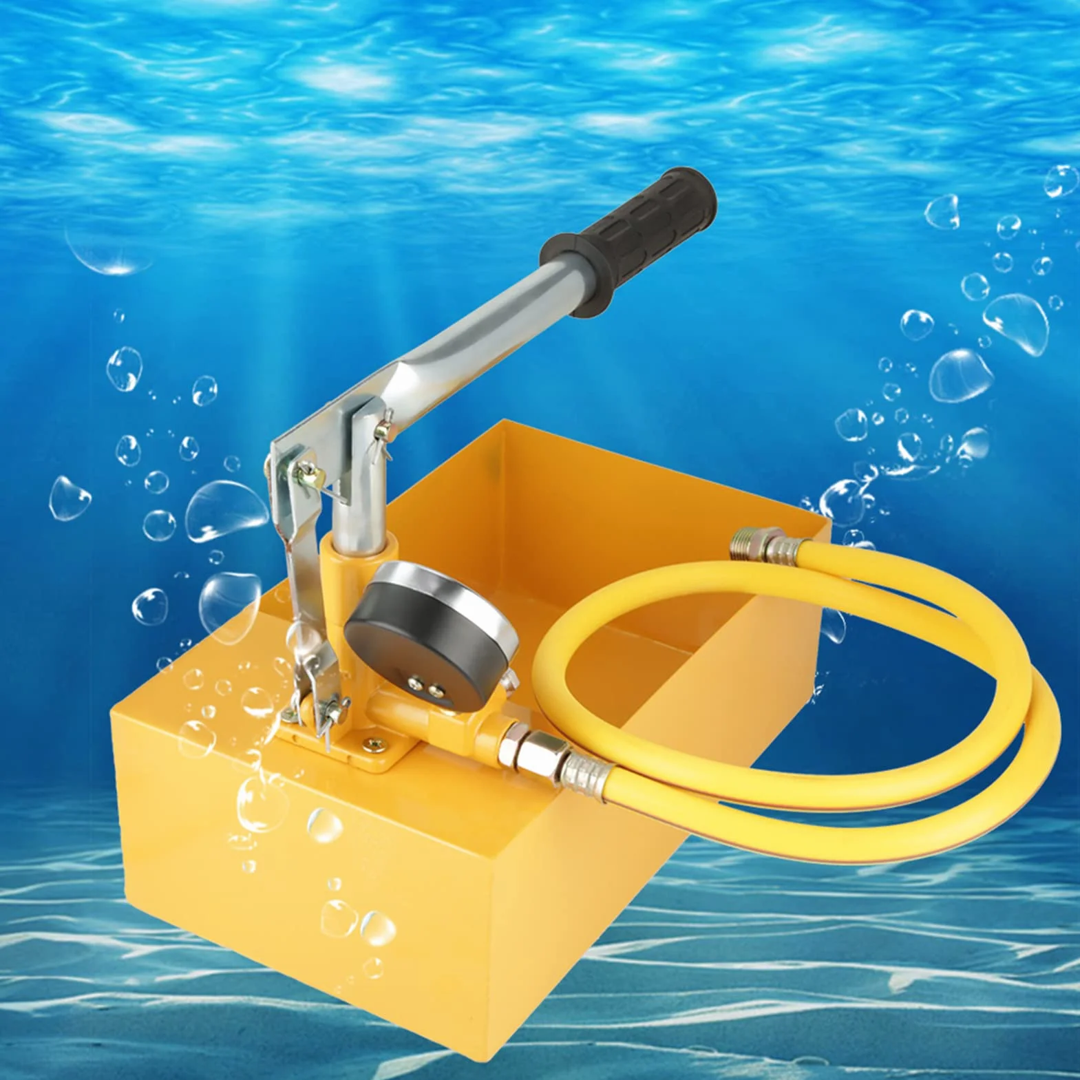 Pompa do Testowania Ciśnienia Wody Hydrostatyczna Pompa Testowa żółta Aluminiowa 2.5Mpa 25Kg Ręczna Hydrauliczna Pompa do Testowania Ciśnienia Wody Narzędzie do Testowania