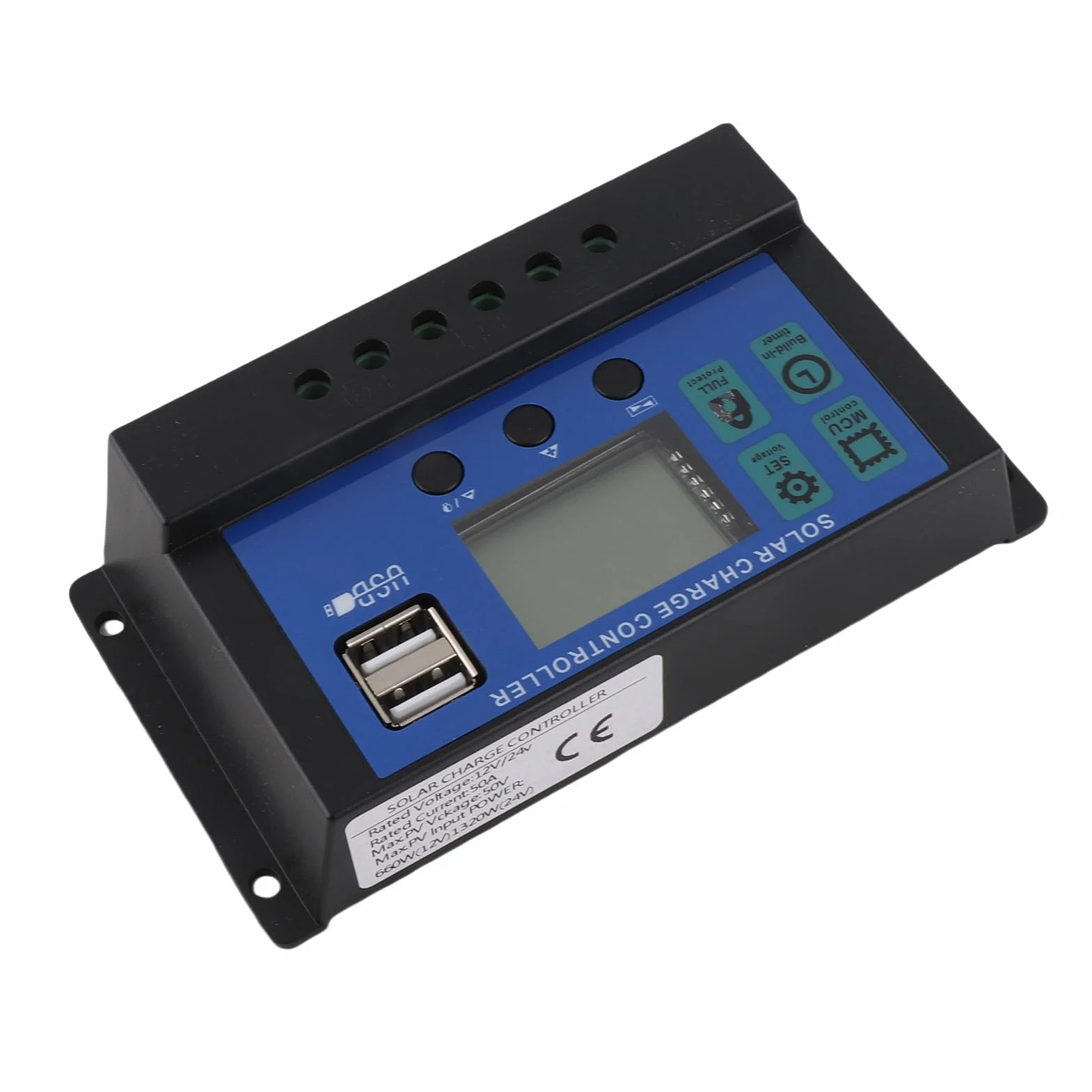 Regulator ładowania słonecznego 60A 50A 40A 30A 20A 10A 12V 24V Automatyczny inteligentny