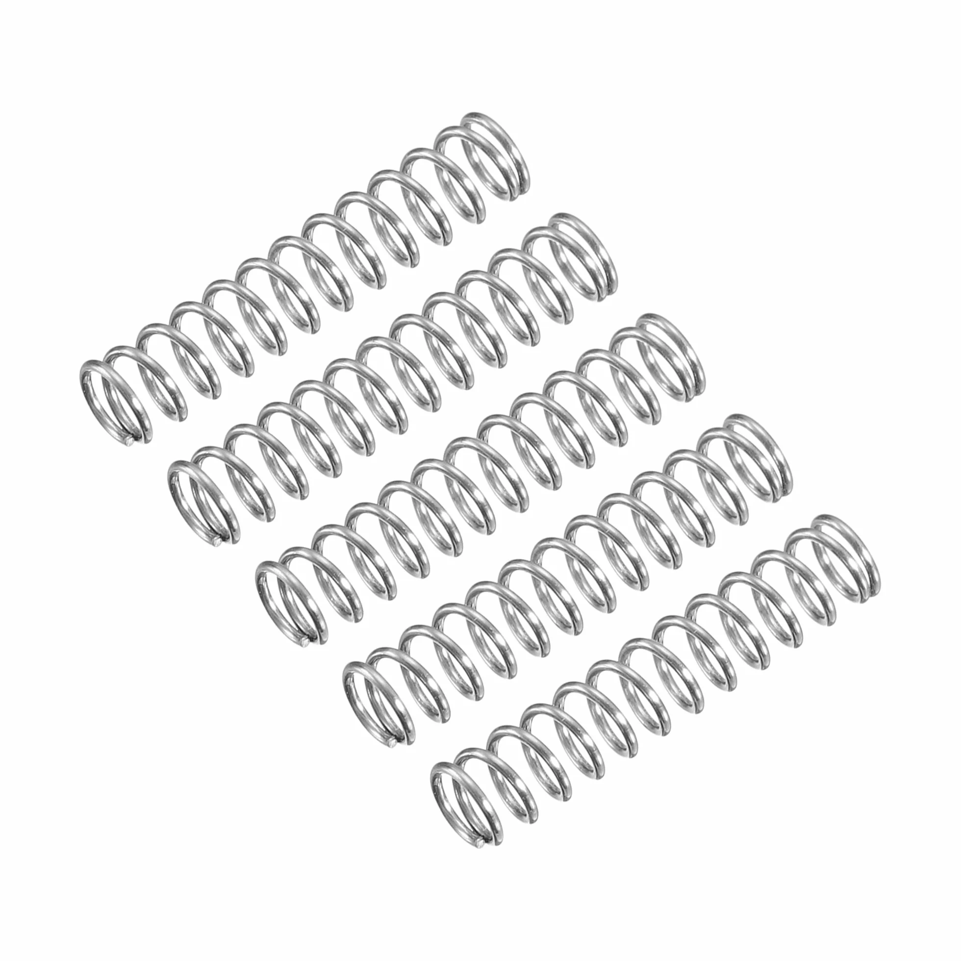 QUARKZMAN 5 szt. sprężyn dociskowych 304 stal szlachetna 4 mm AD 0,5 mm drut rozmiar 20 mm długość długość srebrny odcień