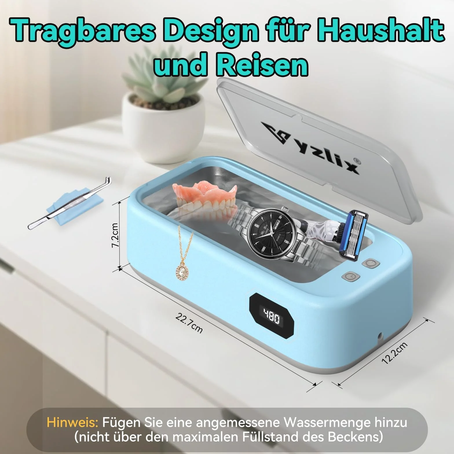 Ultradźwiękowe urządzenie czyszczące 640ml 49000 Hz 40W 5 trybów