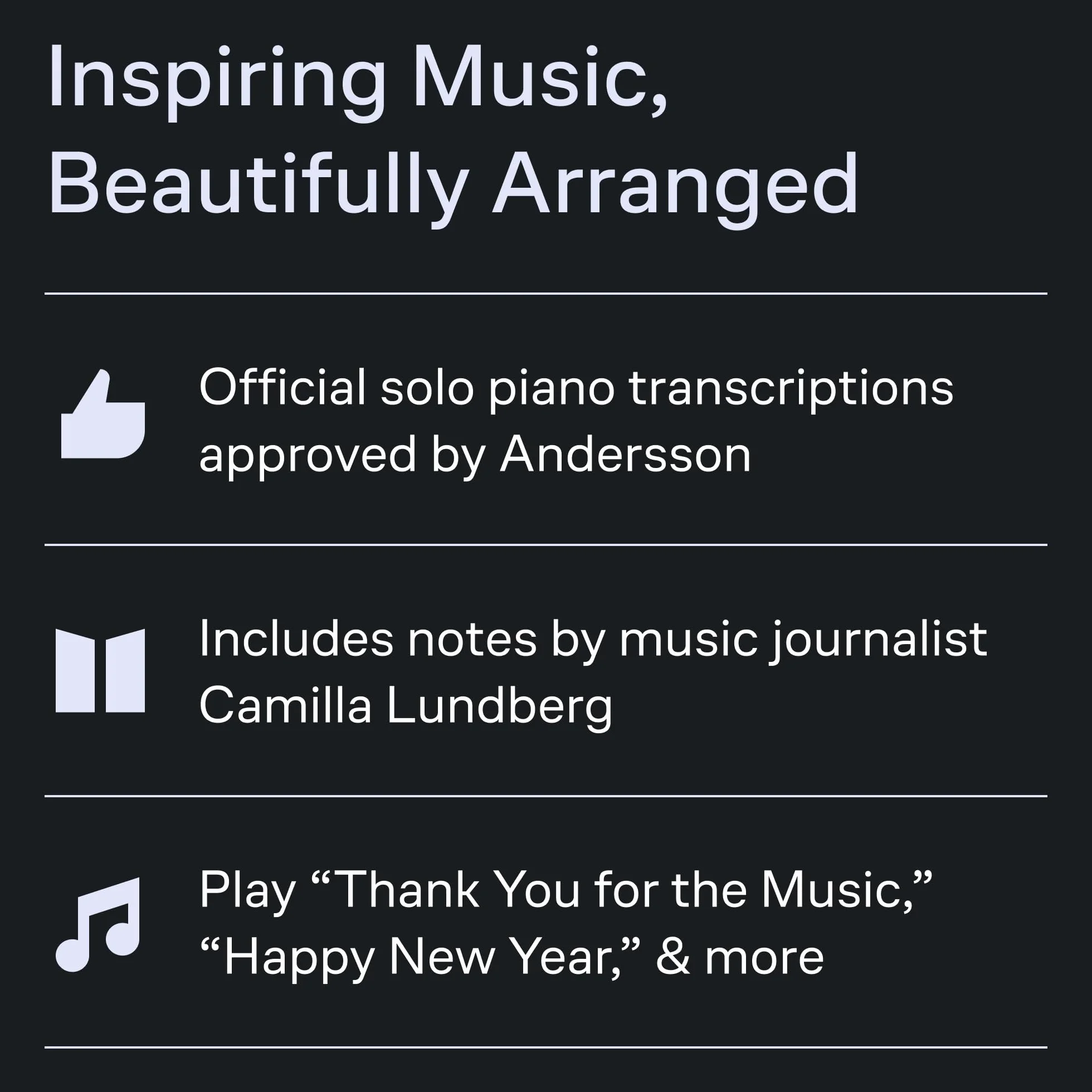 Benny Andersson Piano: Music from Abba, Chess and More