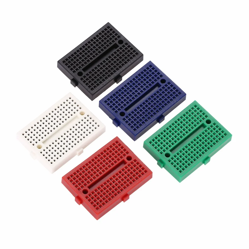 Akozon Mini Breadboard 170-punktowych otworów 5 sztuk 6 kolorów bez lutowania Prototyp ABS Zestaw do Arduino Raspberry Pi