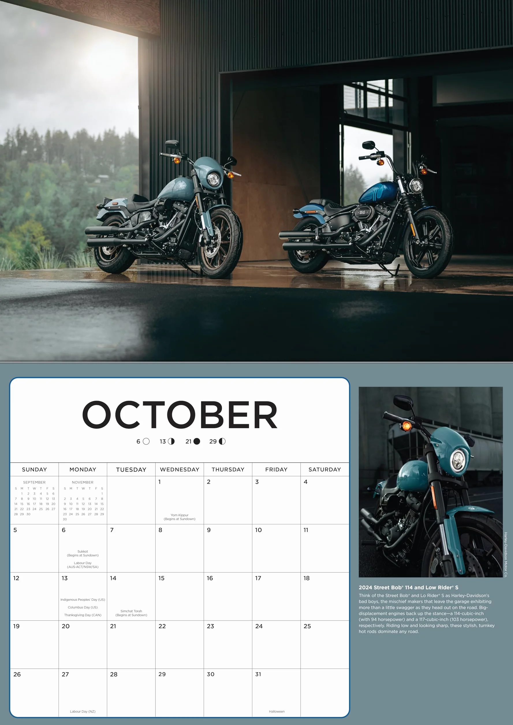 Harley-Davidson 17x12 2025 16-Month Calendar September 2024 December 2025
