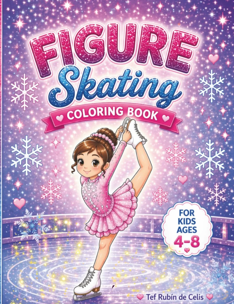 Figure Skating Coloring Book for Girls Ages 4-8: Cute Skaters, Costumes, Spins, Jumps, Practice Scenes