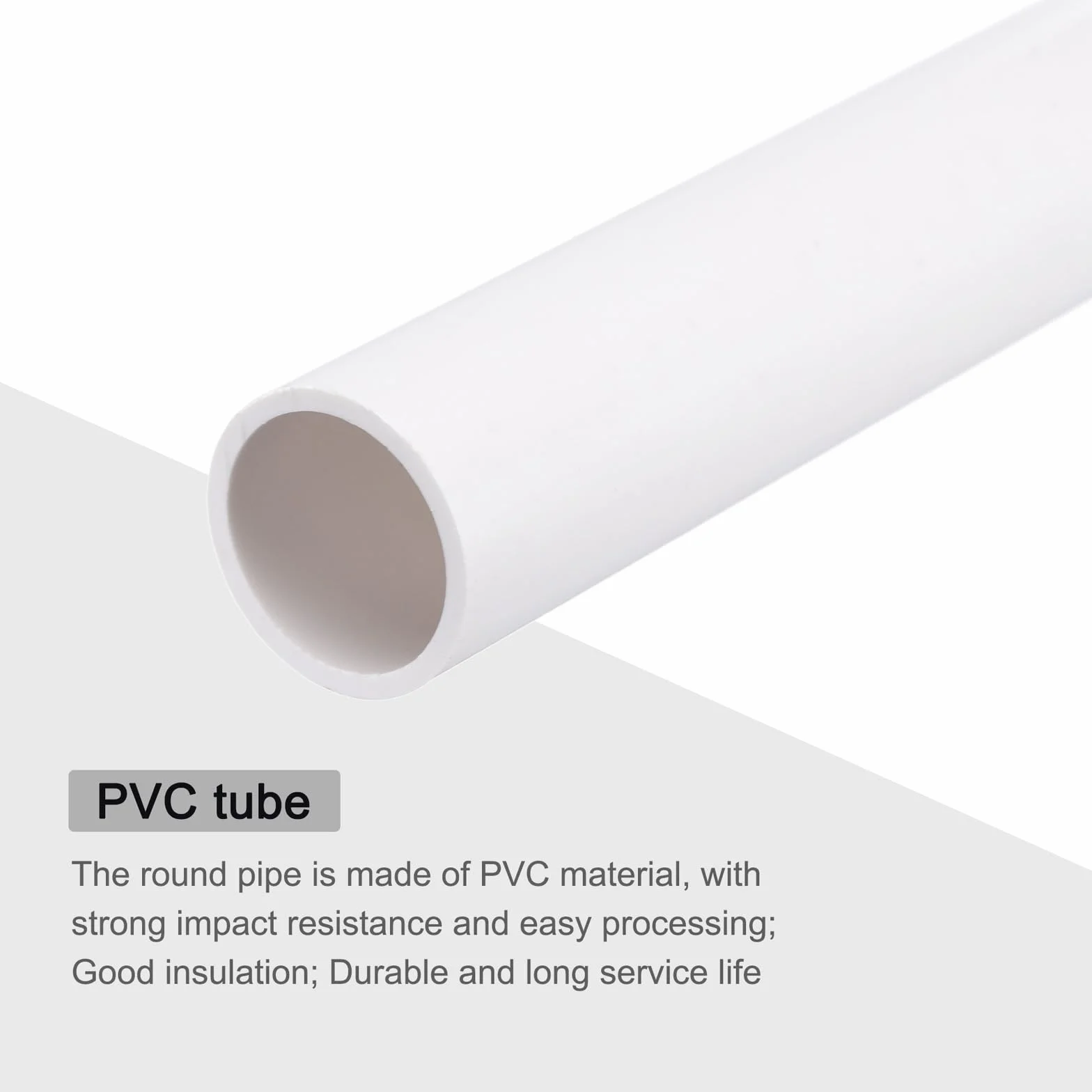QUARKZMAN Wąż PVC sztywny okrągły 21,4 mm ID 25 mm OD 8" biały