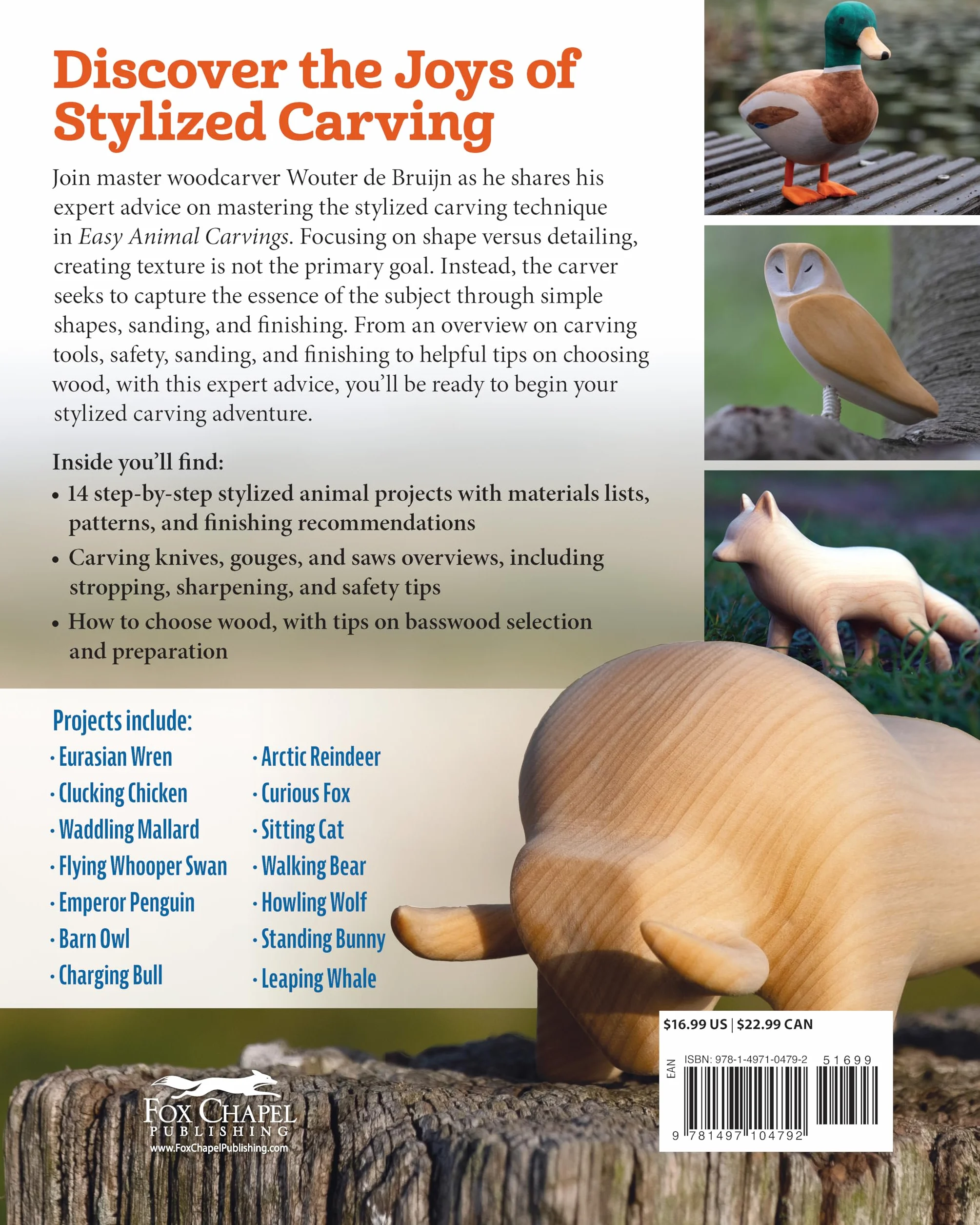 Easy Animal Carvings: Step-By-Step Wolves, Whales, Birds, Bears