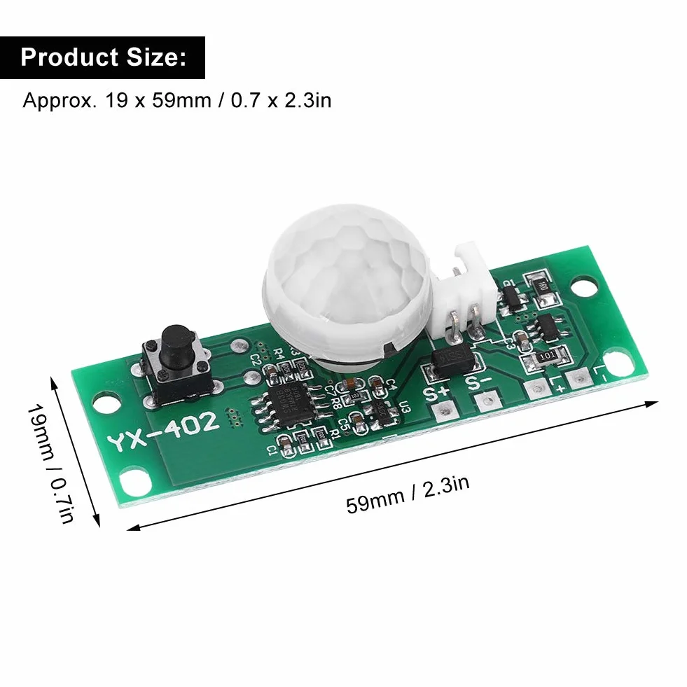 Płytka Obwodu Lampy Słonecznej z Czujnikiem PIR 3.7V/3.2V Zasięg Wykrywania 2-5m Automatyczne Włączanie