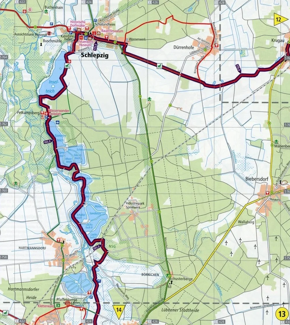Gurkenradweg Spreewald 1 : 50 000: Leporello Radtourenkarte mit Ausflugszielen, Einkehr- & Freizeittipps, wetterfest, reissfest, abwischbar, GPS-genau