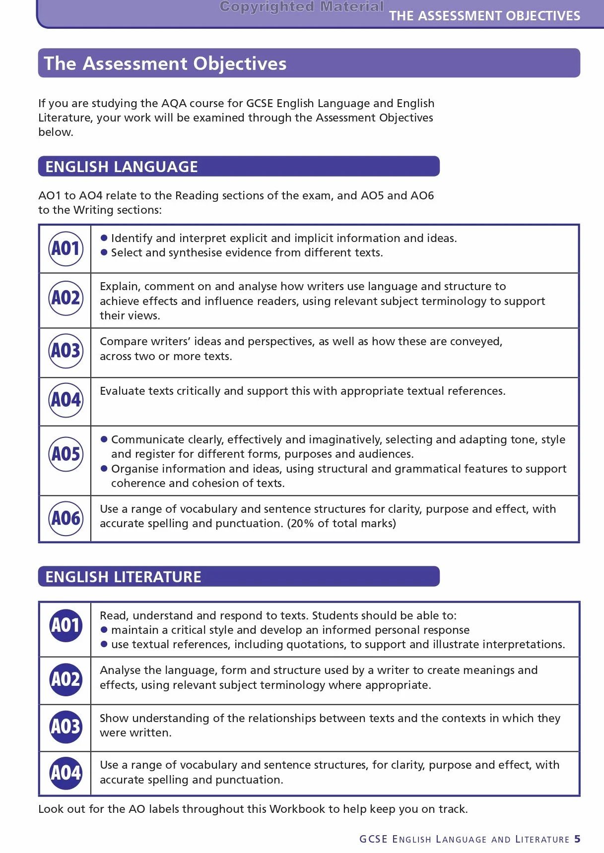 York Notes for GCSE AQA English Language and Literature Workbook