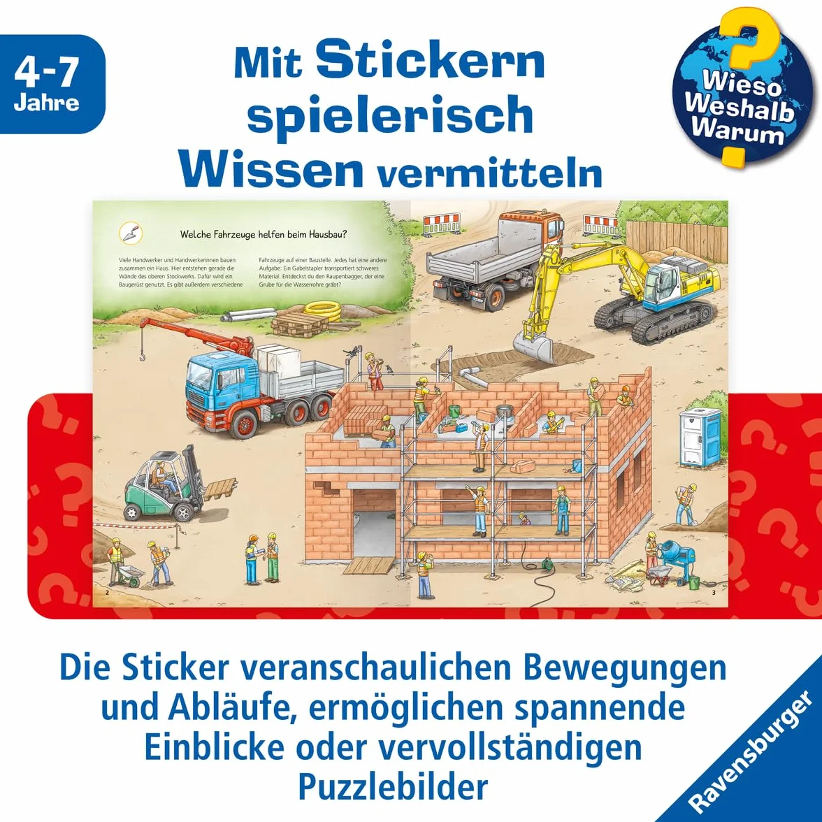 Wieso? Weshalb? Warum? Stickerheft: Fahrzeuge auf der Baustelle