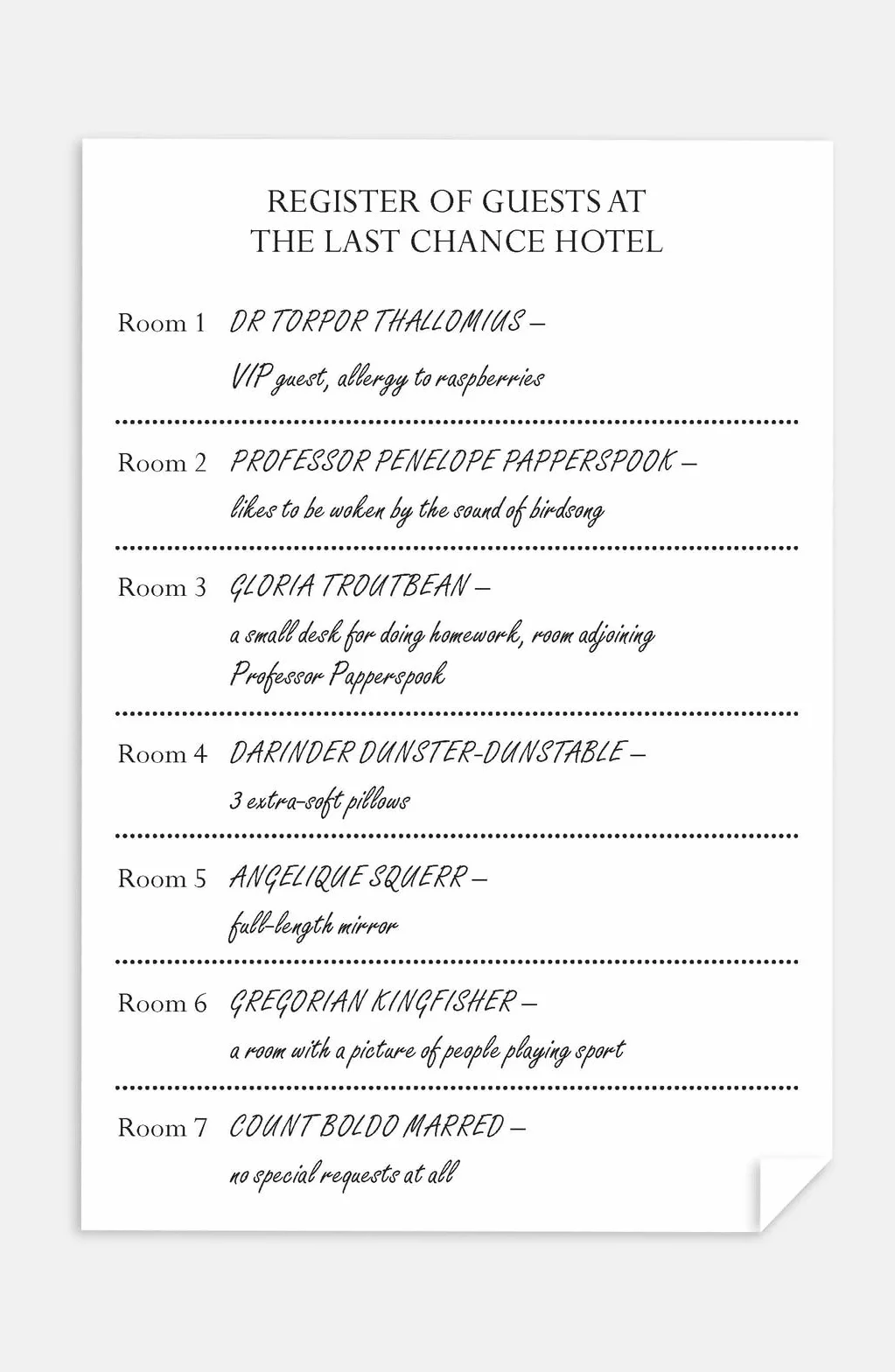 The Last Chance Hotel: 1