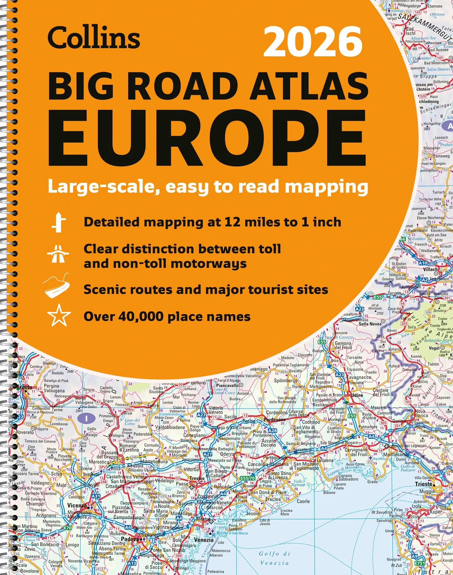 Collins Big Road Atlas Europe 2026 A3 Spiral