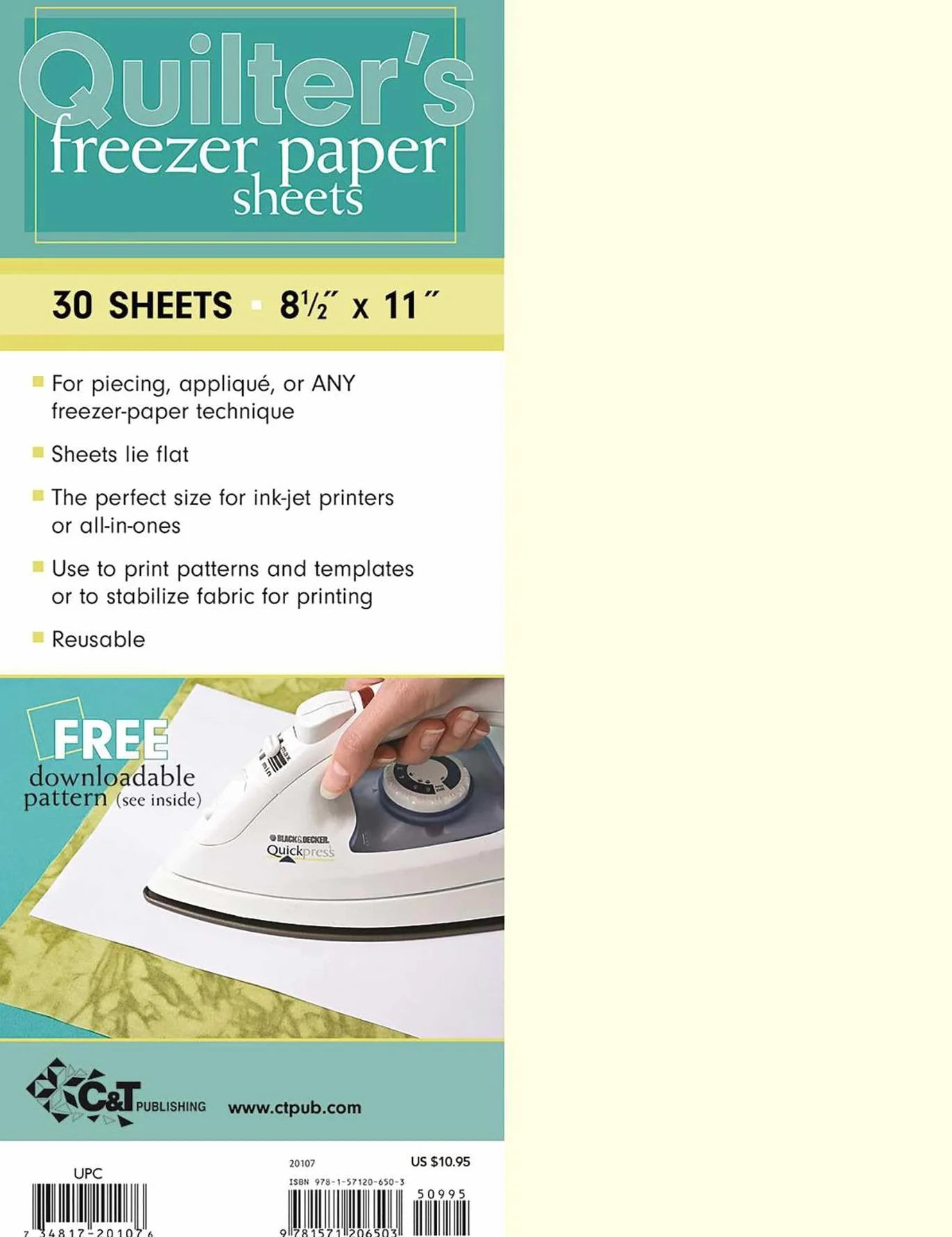Quilter's Freezer Paper Sheets 30 Sheets 8.5" x 11"