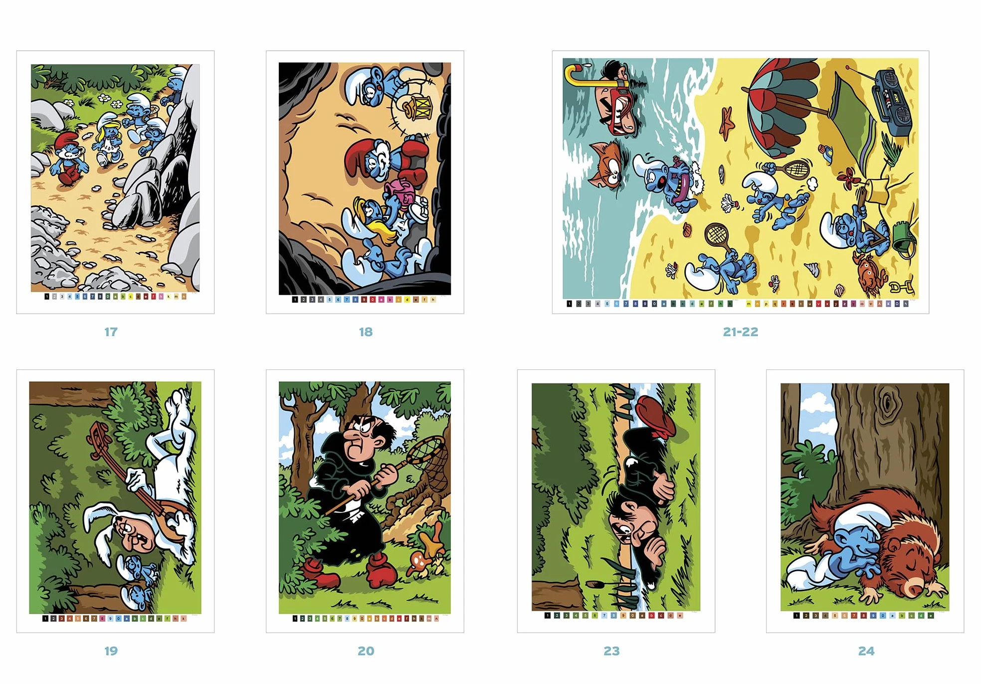 Coloriages mystères - Schtroumpfs