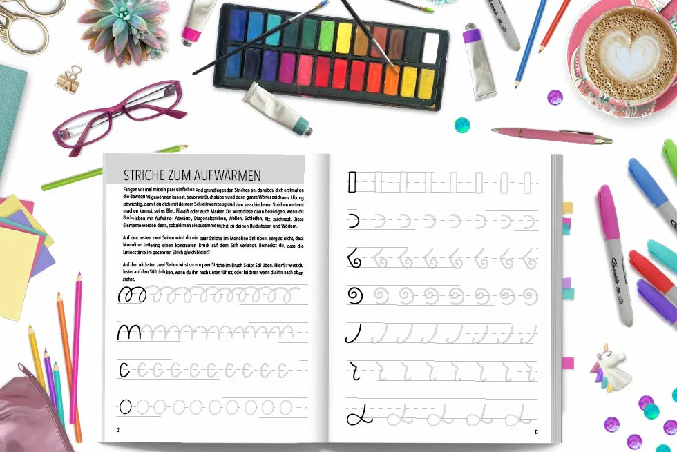 Kalligrafie Hand Lettering für Kinder Anfängerhandbuch
