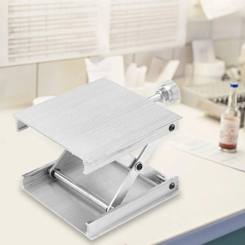 Platforma Podnośna Laboratoryjna 90x90mm, Stojak do Poziomowania Narzędzie Pomiaru Podłogi, Stop Aluminium