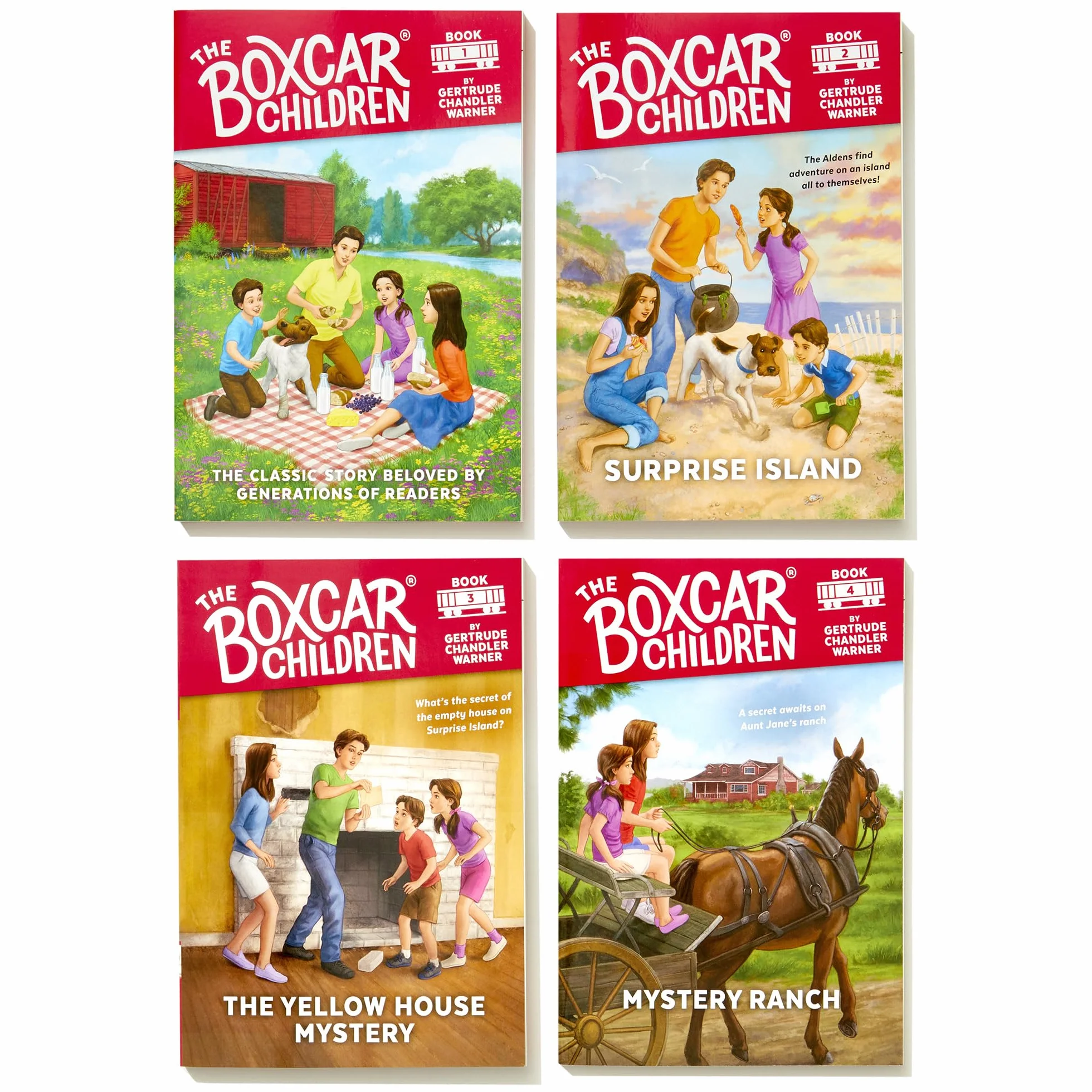 The Boxcar Children Mysteries Boxed Set 1-4: The Boxcar Children; Surprise Island; The Yellow House; Mystery Ranch