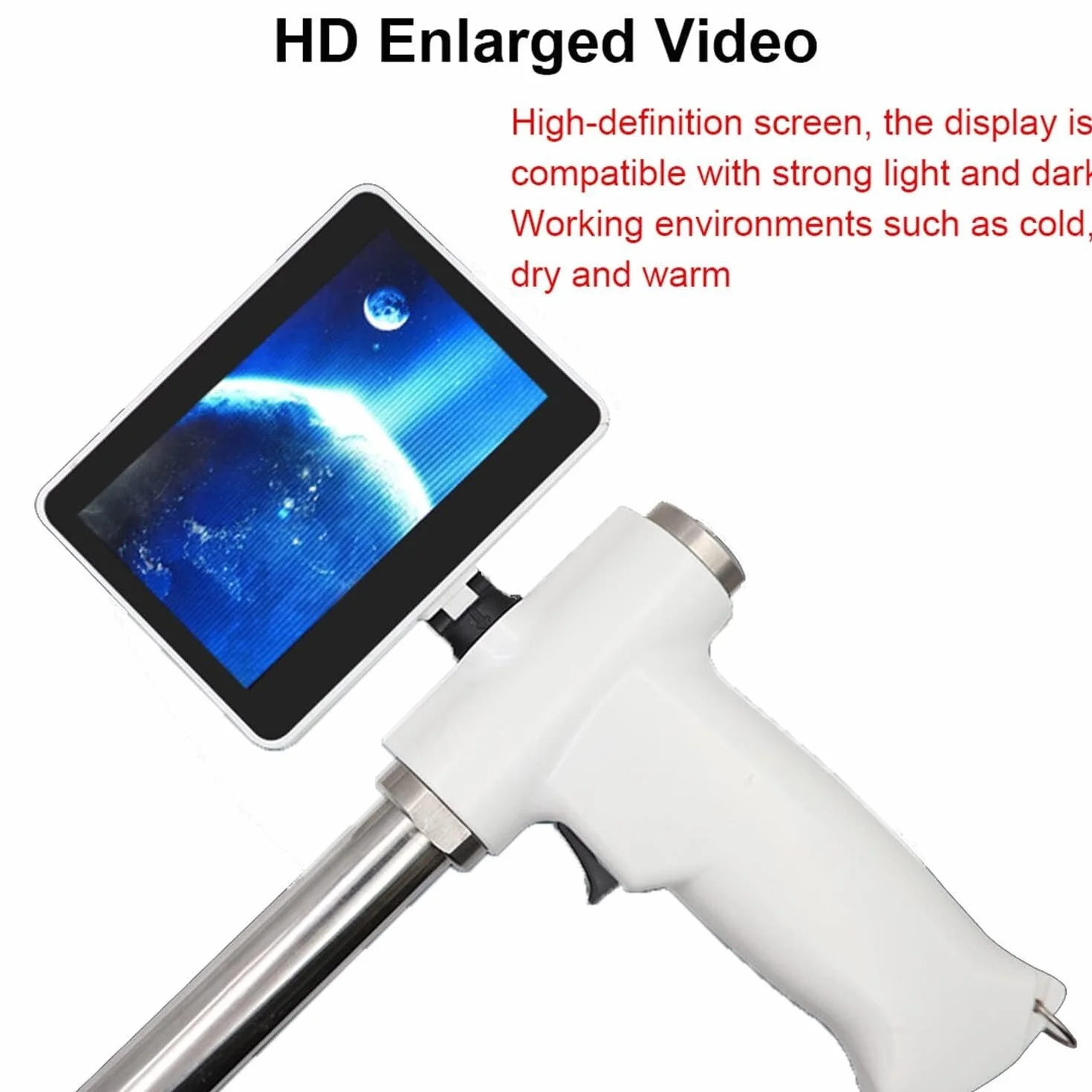Pistolet do sztucznej inseminacji dla kóz i owiec, zestaw wizualny z ekranem LED 360°, kamera 15 MP, narzędzie do hodowli weterynaryjnej, stała temperatura