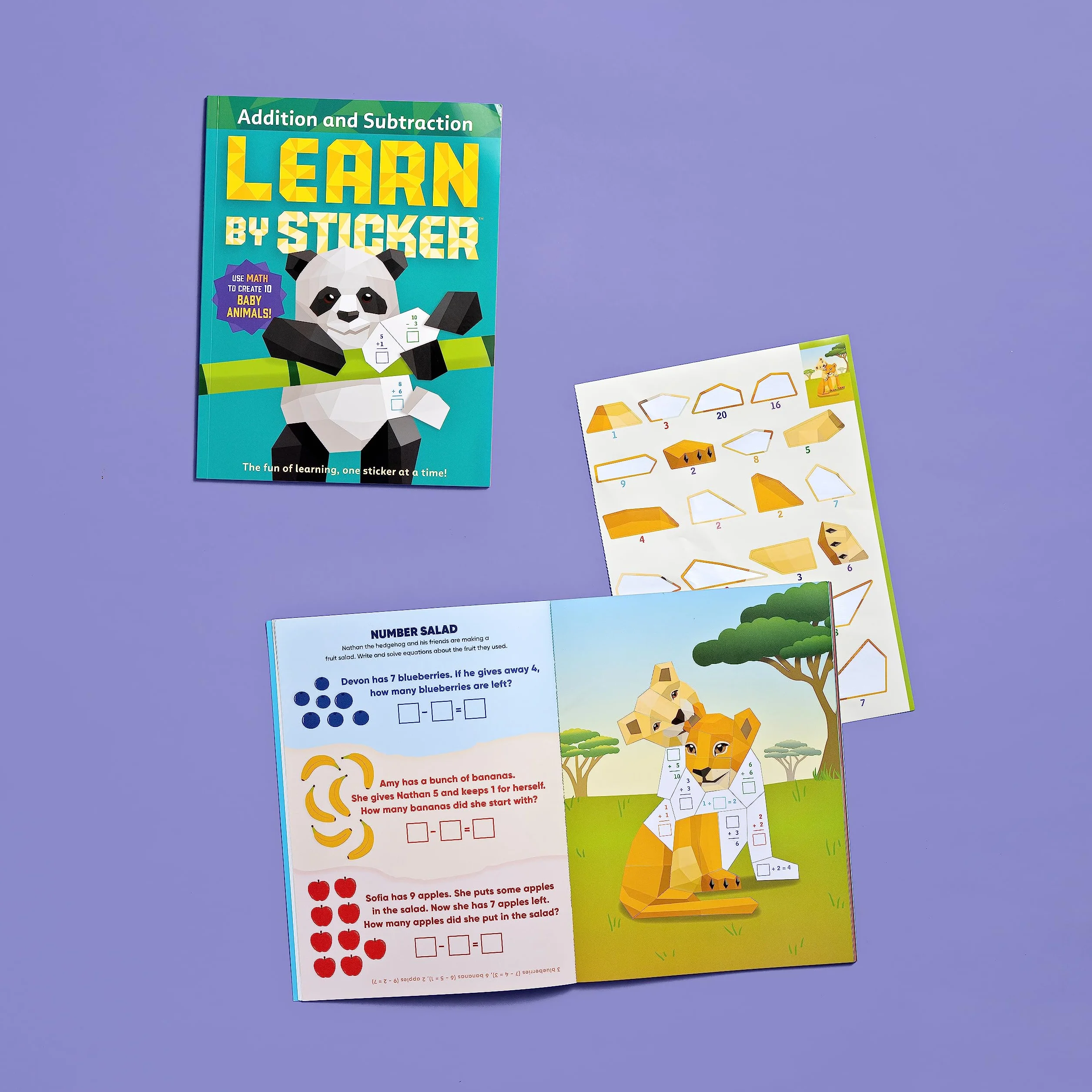 Learn by Sticker: Addition and Subtraction: Use Math to Create 10 Baby Animals!: 1