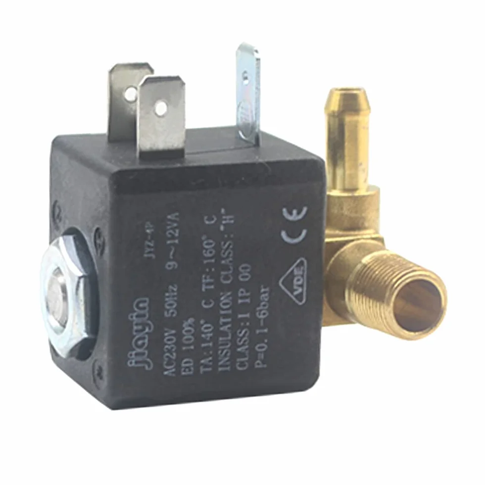 JYZ-4P Normalnie zamknięty 3 mm N/C 2/2-drożny AC 230 V G1/8" mosiężny żelazko parowe zawór elektromagnetyczny do wody pary gazowej