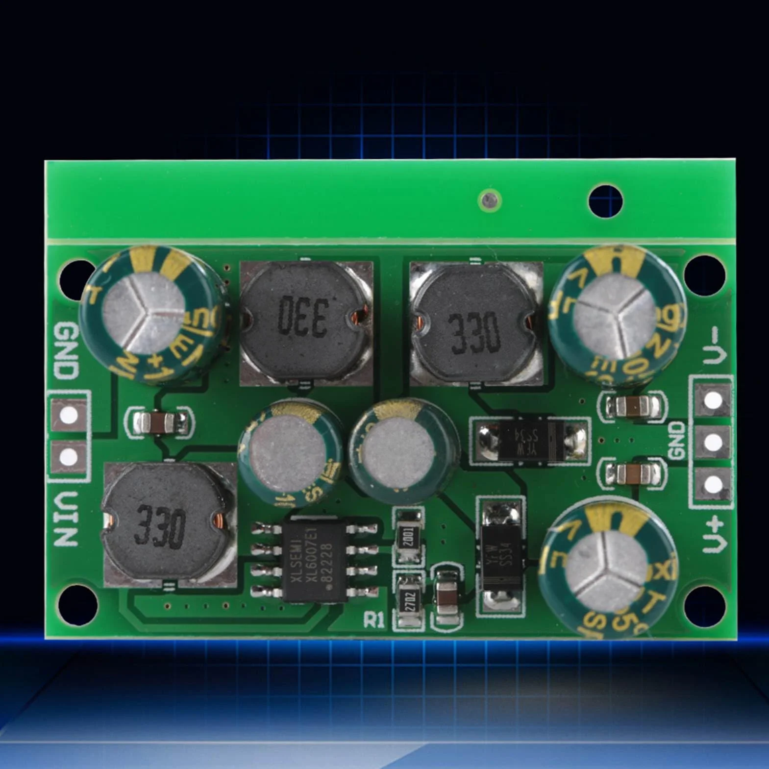 Przetwornica DC-DC Boost, Regulator Napięcia ±6V Wyjście, 3-24V Wejście, Wysoka Sprawność 90%, Kompaktowe Wymiary 42x24x15mm