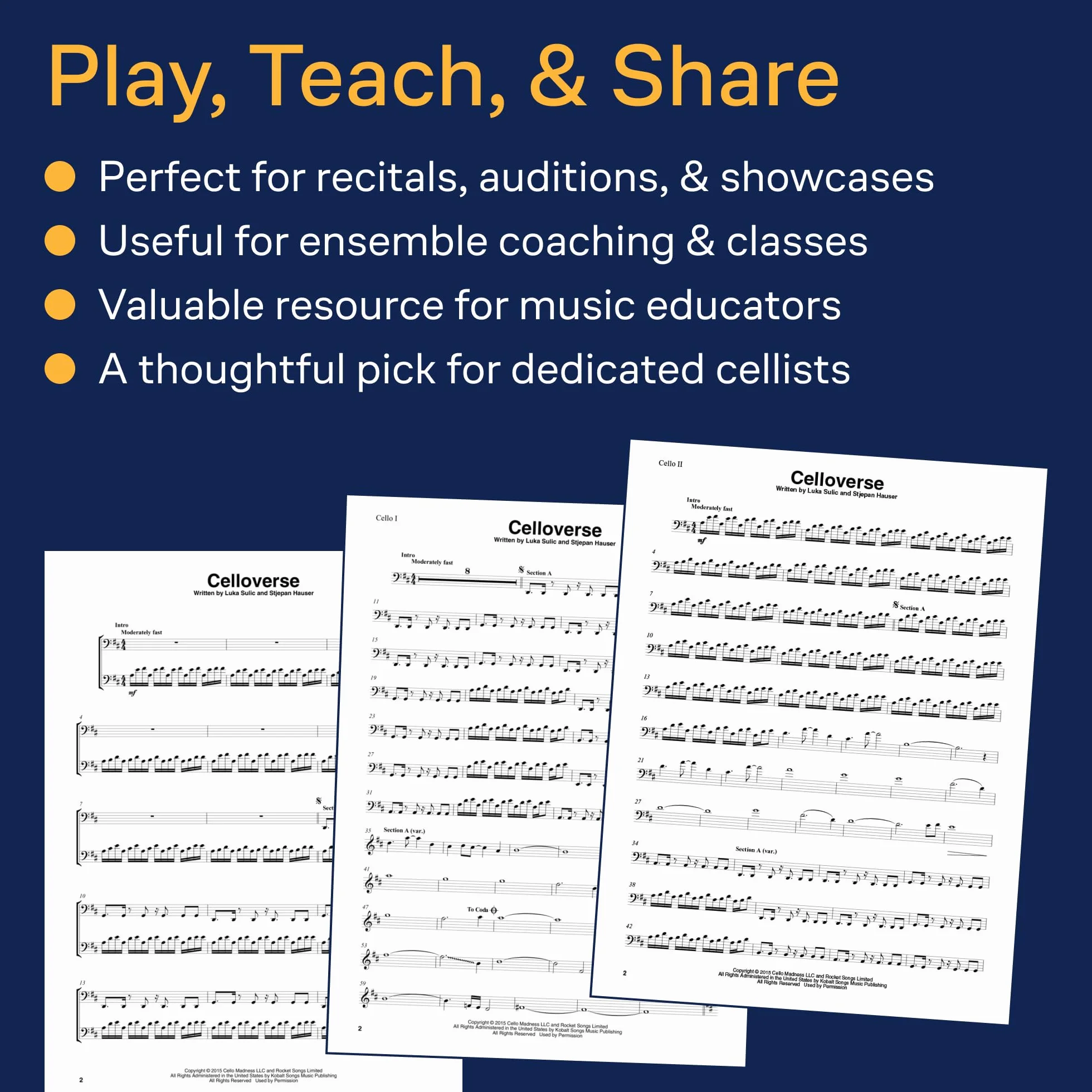 2 Cellos Sheet Music Collection: Selections from Celloverse, In2ition & Score for Two Cellos