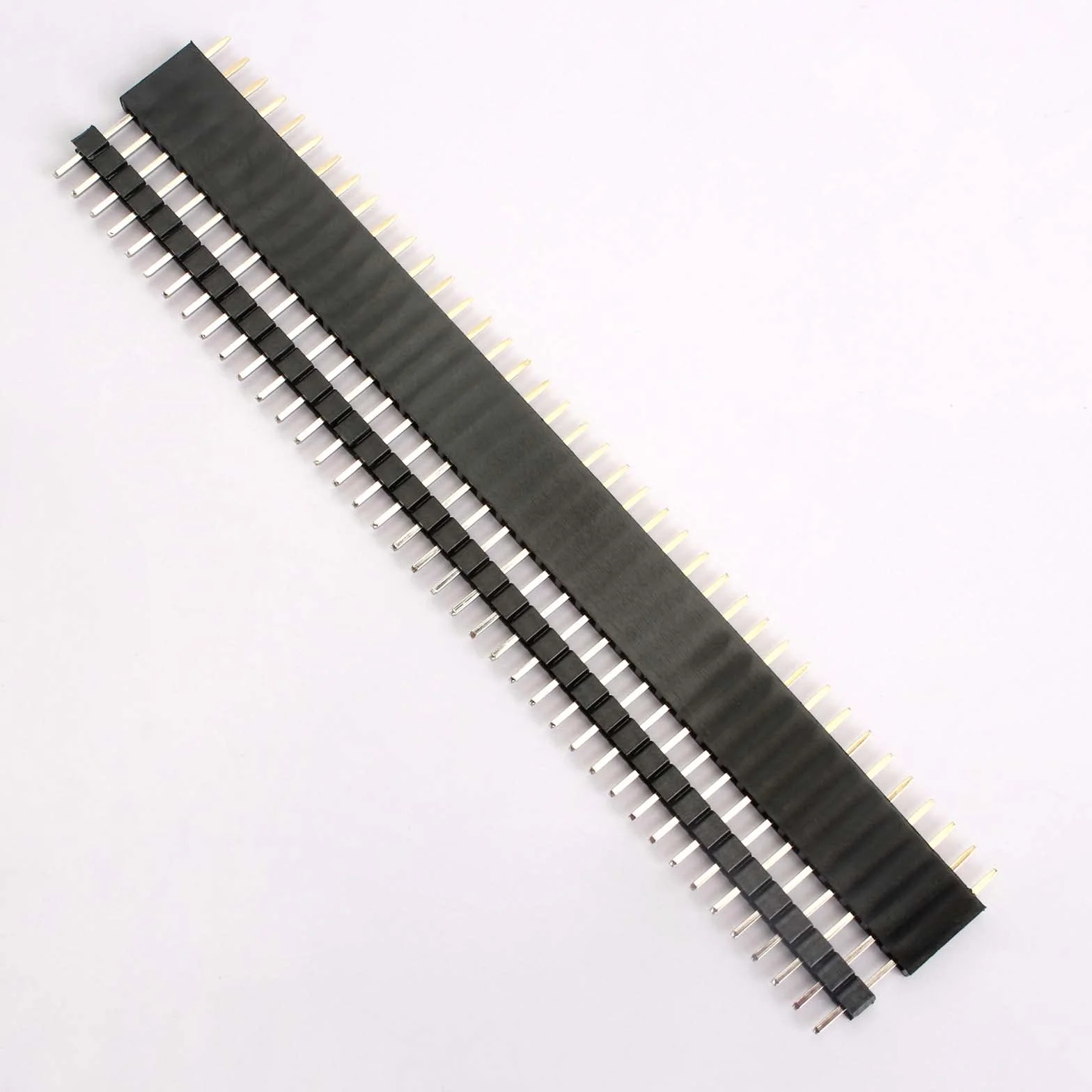 40 szt. 2,54 mm nagłówki pinowe - 20 szt. męskie, 20 szt. żeńskie łamane płytka PCB jednorzędowy zestaw złączy nagłówków pinowych do osłony prototypowej Arduino