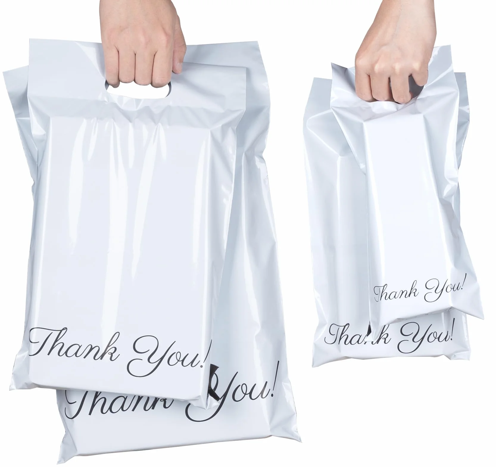 Plastikowe torebki wysyłkowe Thank You 60 sztuk 4 rozmiary C5 A4 B4 A3 samoprzylepne nieprzejrzyste 15x27 20x30