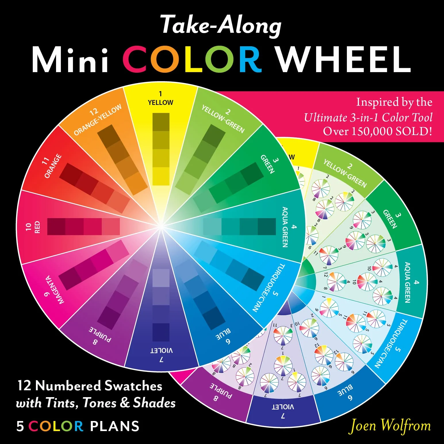 Take-Along Mini Color Wheel: 12 Numbered Swatches with Tints & Shades, 5 Color Plans
