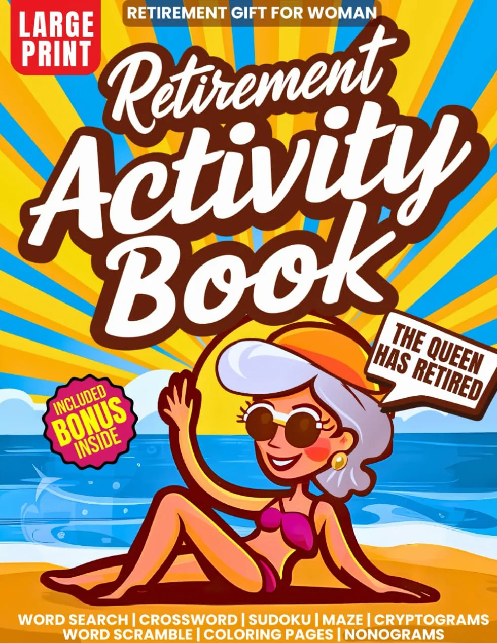 Funny Activity Book for Women Retirement Gift | 200+ Puzzles: Word Search, Coloring Pages, Mazes, Sudoku