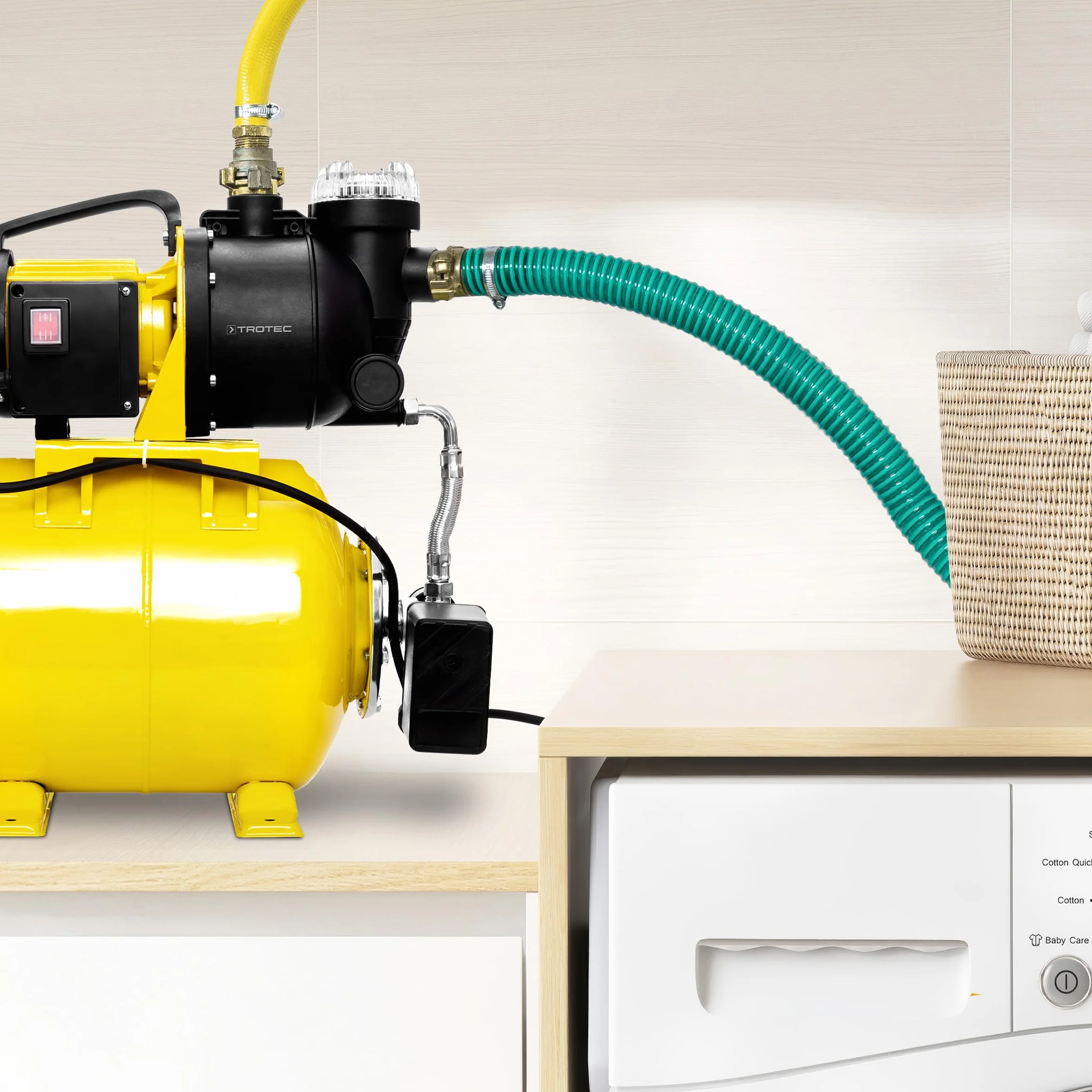 TROTEC TGP 1025 EF hydrofor domowy – pompa z filtrem wstępnym, moc 3500 l/h, 1000 W, wysokość tłoczenia 30 m – energooszczędna, Auto-Restart, Auto-Stop, do zaopatrzenia w wodę użytkową, nawadniania