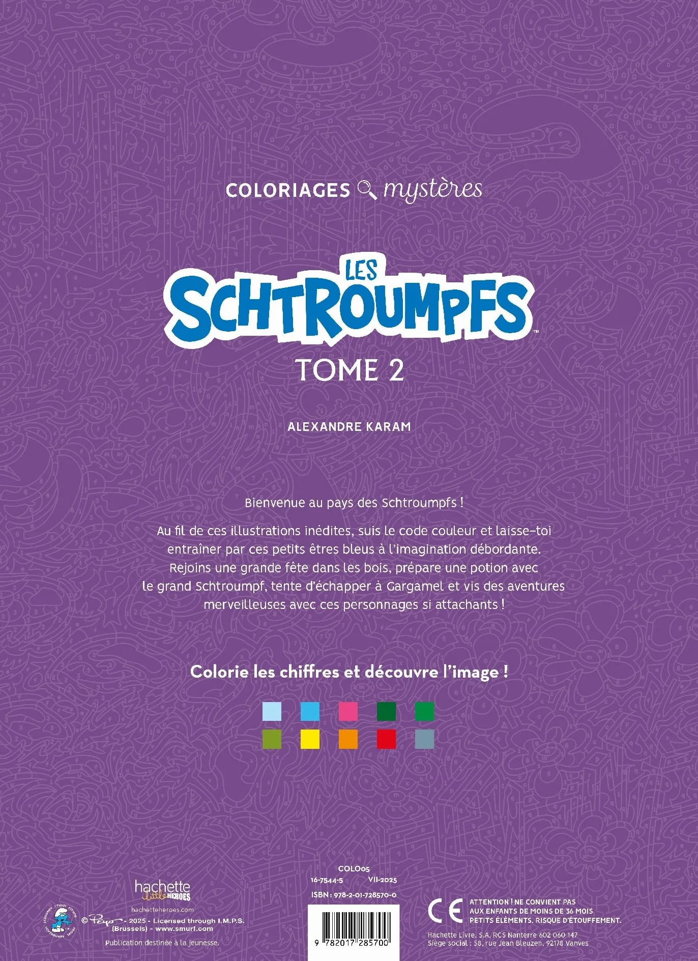 Coloriages mystères Schtroumpfs Tome 2