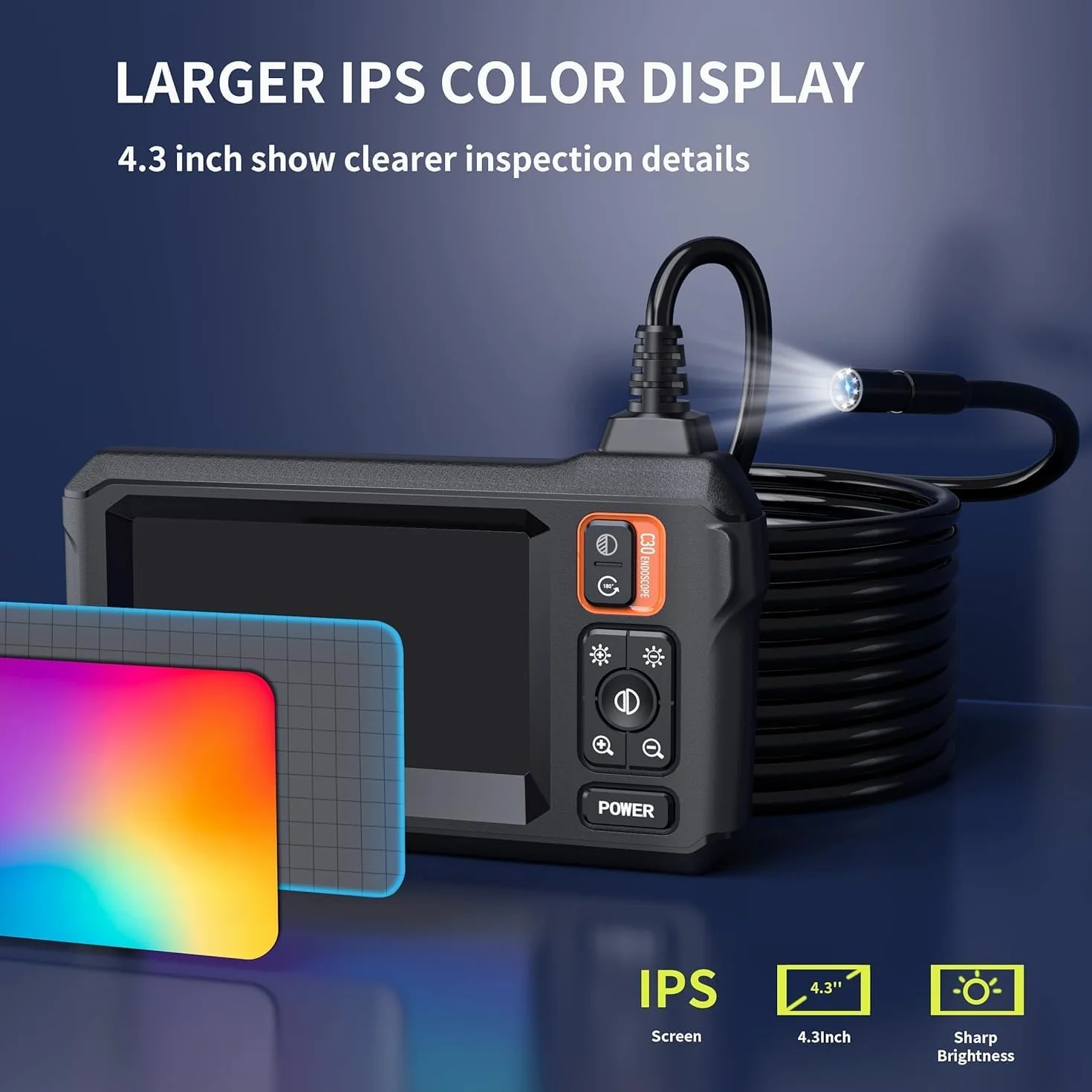 Daxiongmao Boroskop, kamera endoskopowa ze światłem, kamera inspekcyjna 1080P HD, kamera boroskopowa ze światłem, wodoodporna kamera IP67, elastyczna kamera endoskopowa 5 m, gadżety dla mężczyzn (10,9
