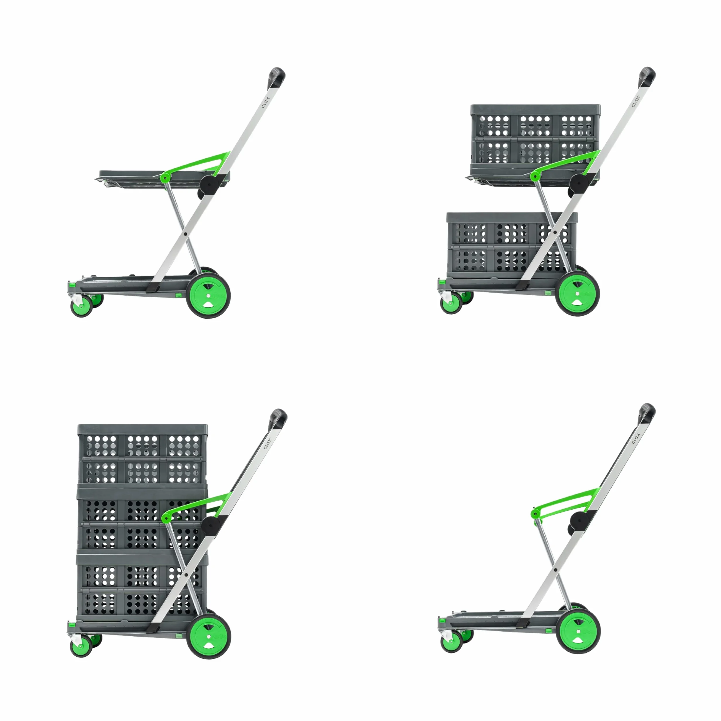 CLAX® Składany Wózek Transportowy z 2 Skrzyniami