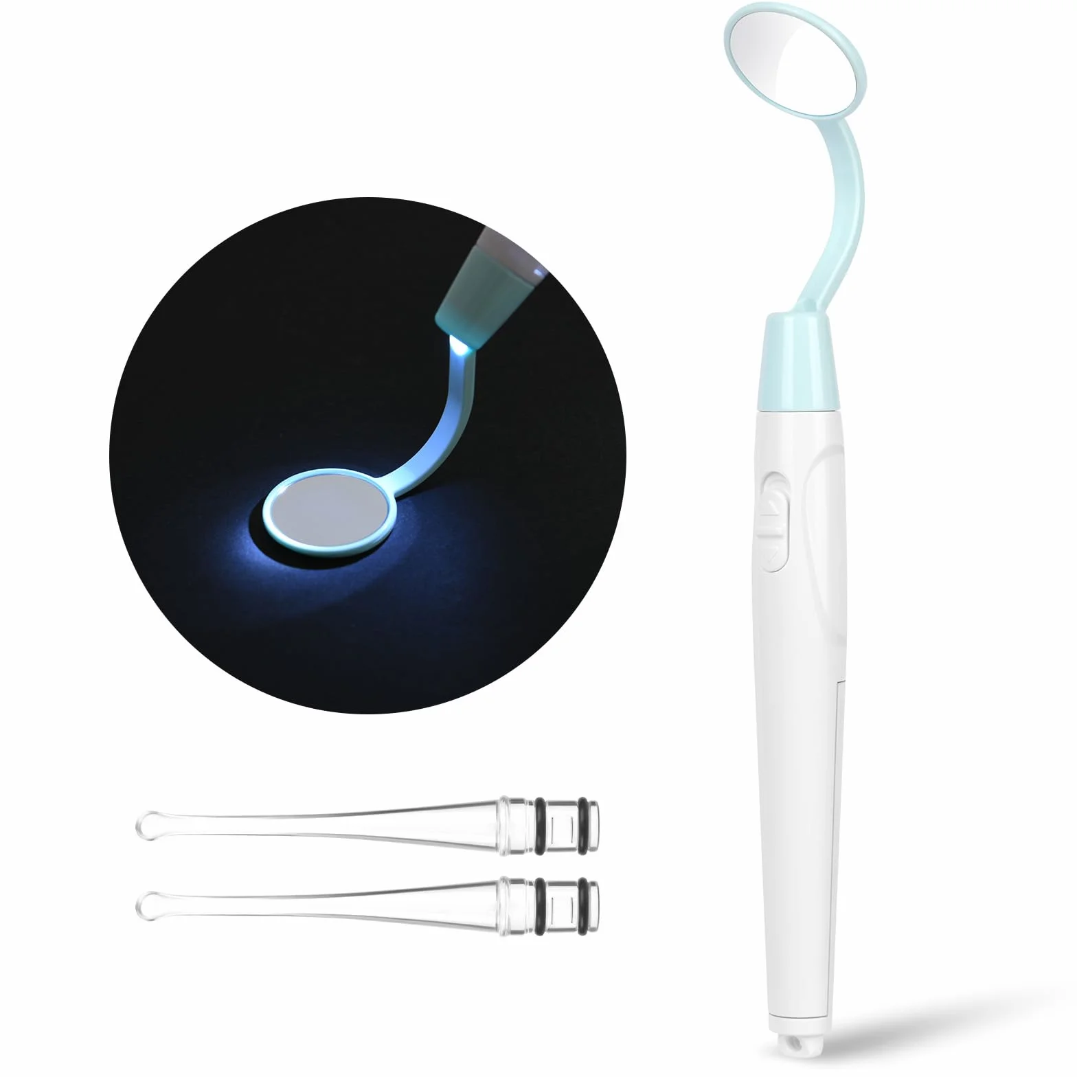 Flintronic lusterko do jamy ustnej z oświetleniem LED, antymgielne, 2 tryby oświetlenia, stomatologiczne