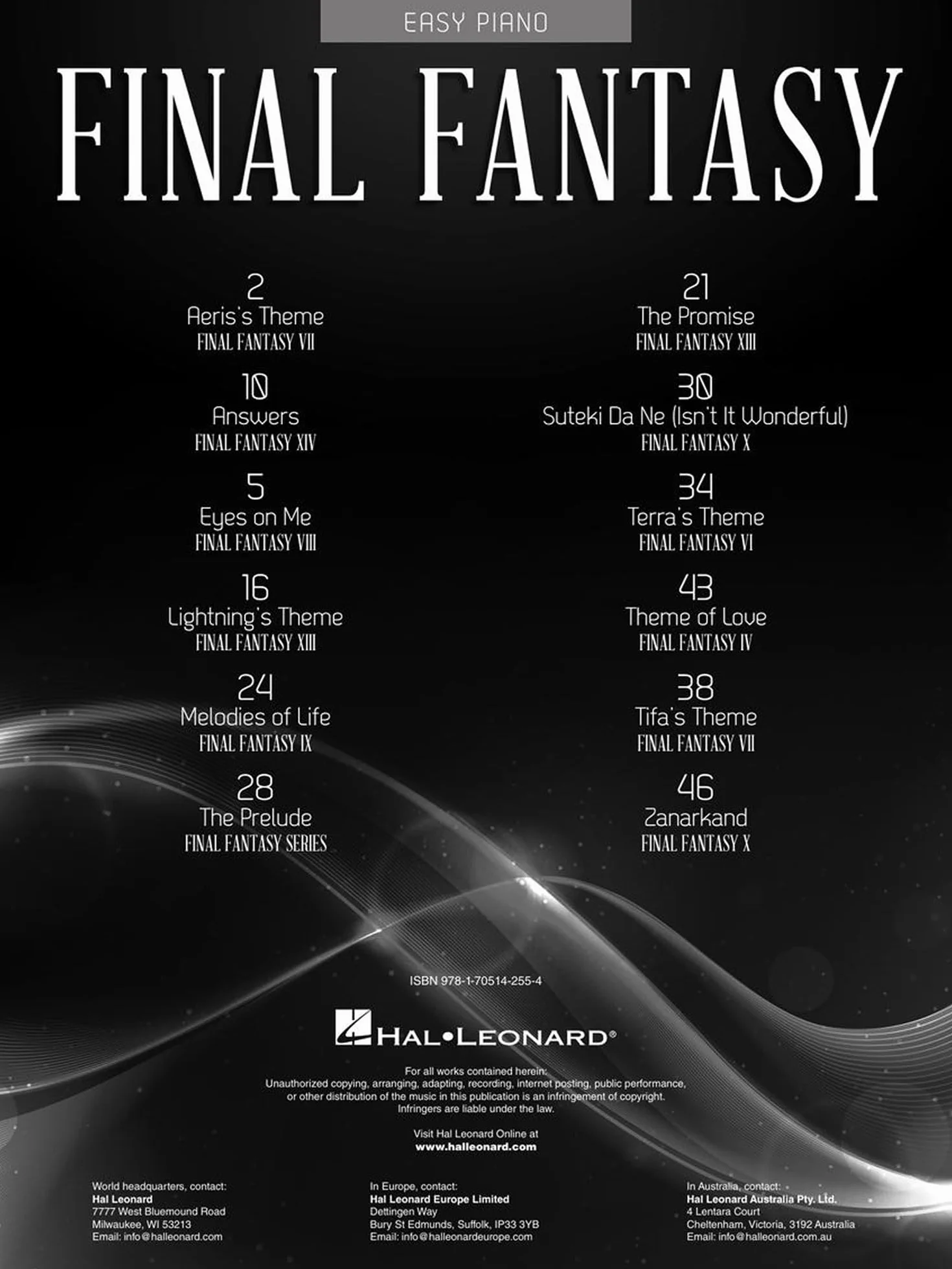 Final Fantasy Easy Piano Songbook 12 Video Game Sheet Music Favorites Including Aeris's Theme