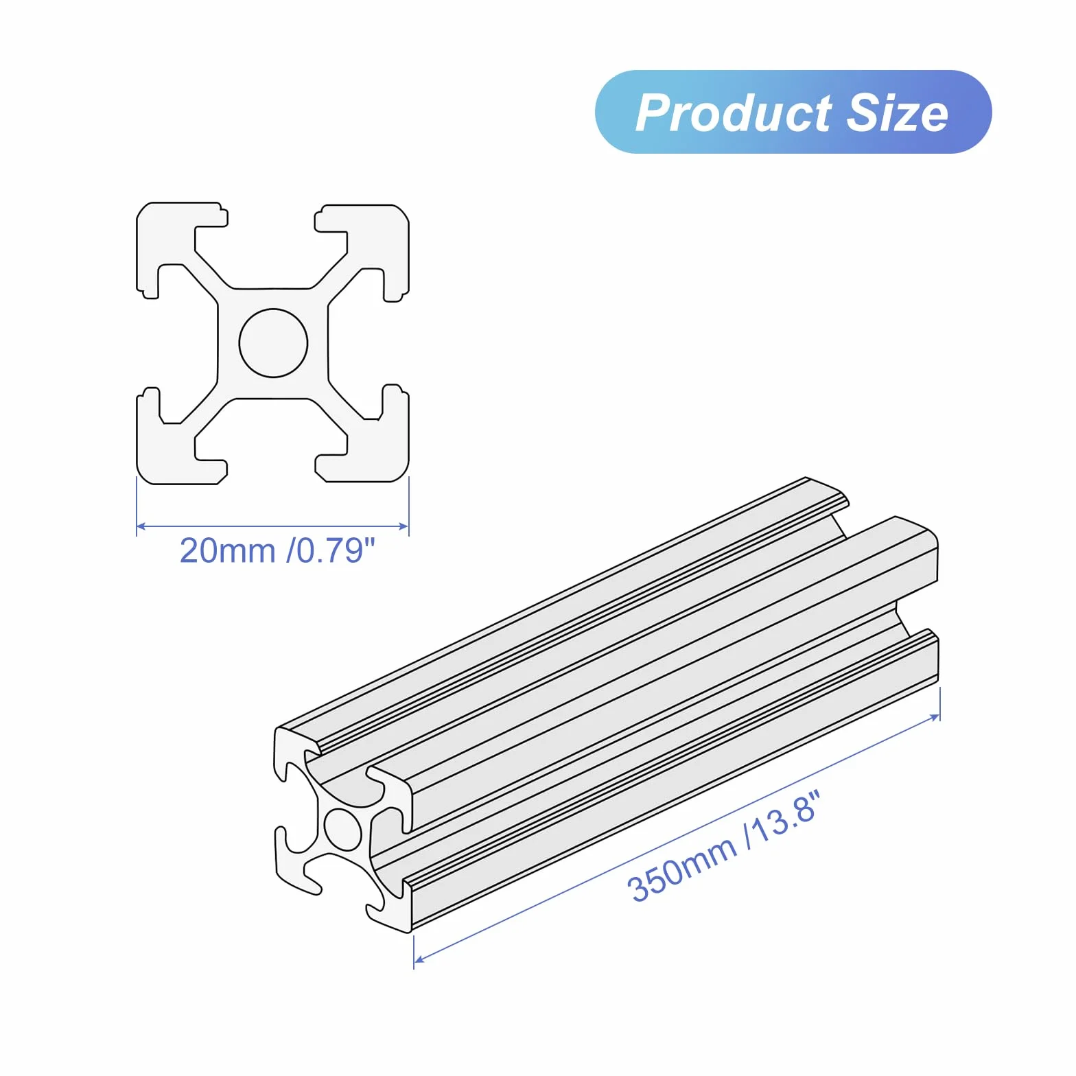 Gniazdo wytłaczane z aluminium 350 mm czarny anodowana szyna liniowa do drukarki 3D 4 szt