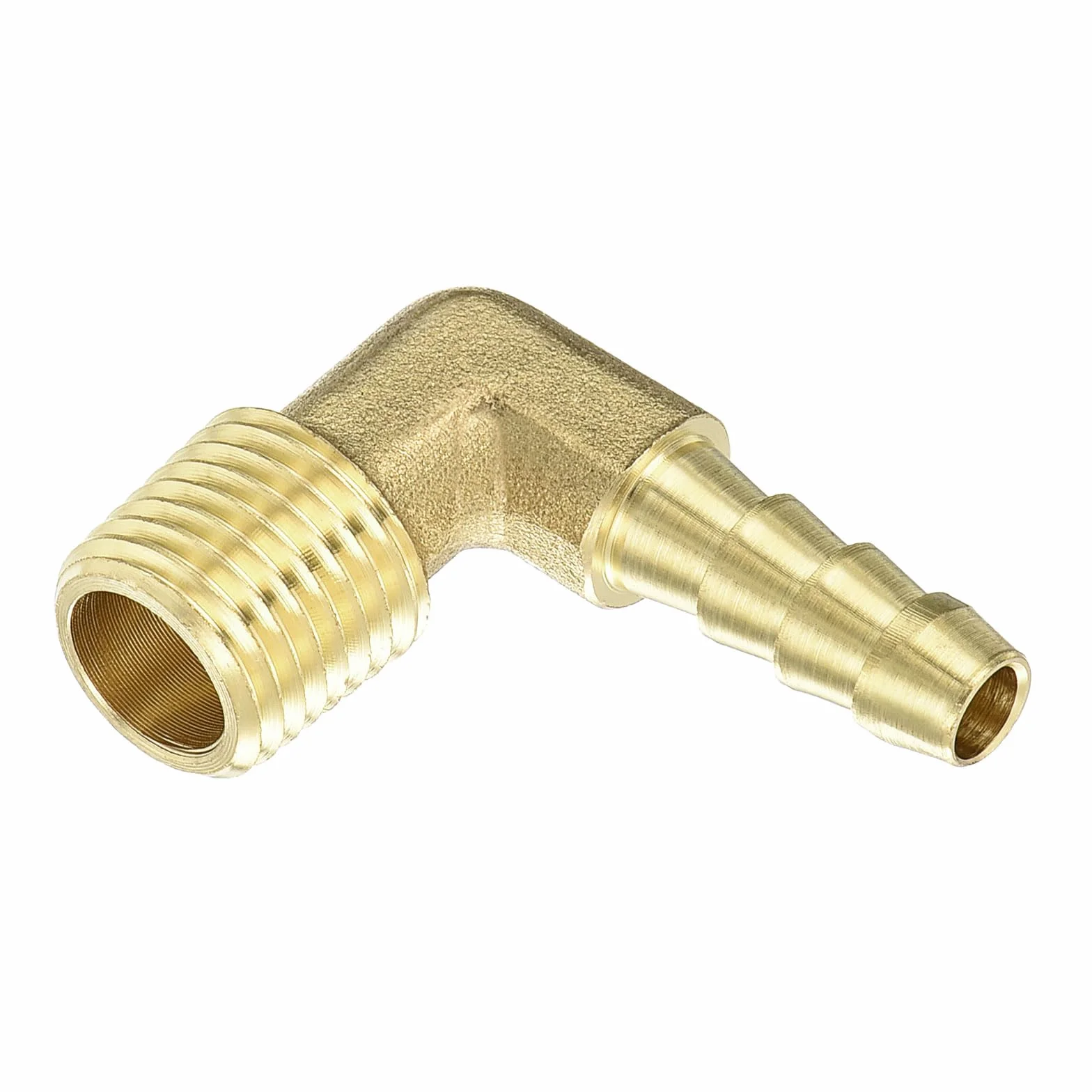 Kolanko kolczaste mosiężne 1/4" Barb x 1/4" NPT męski 90° do węża