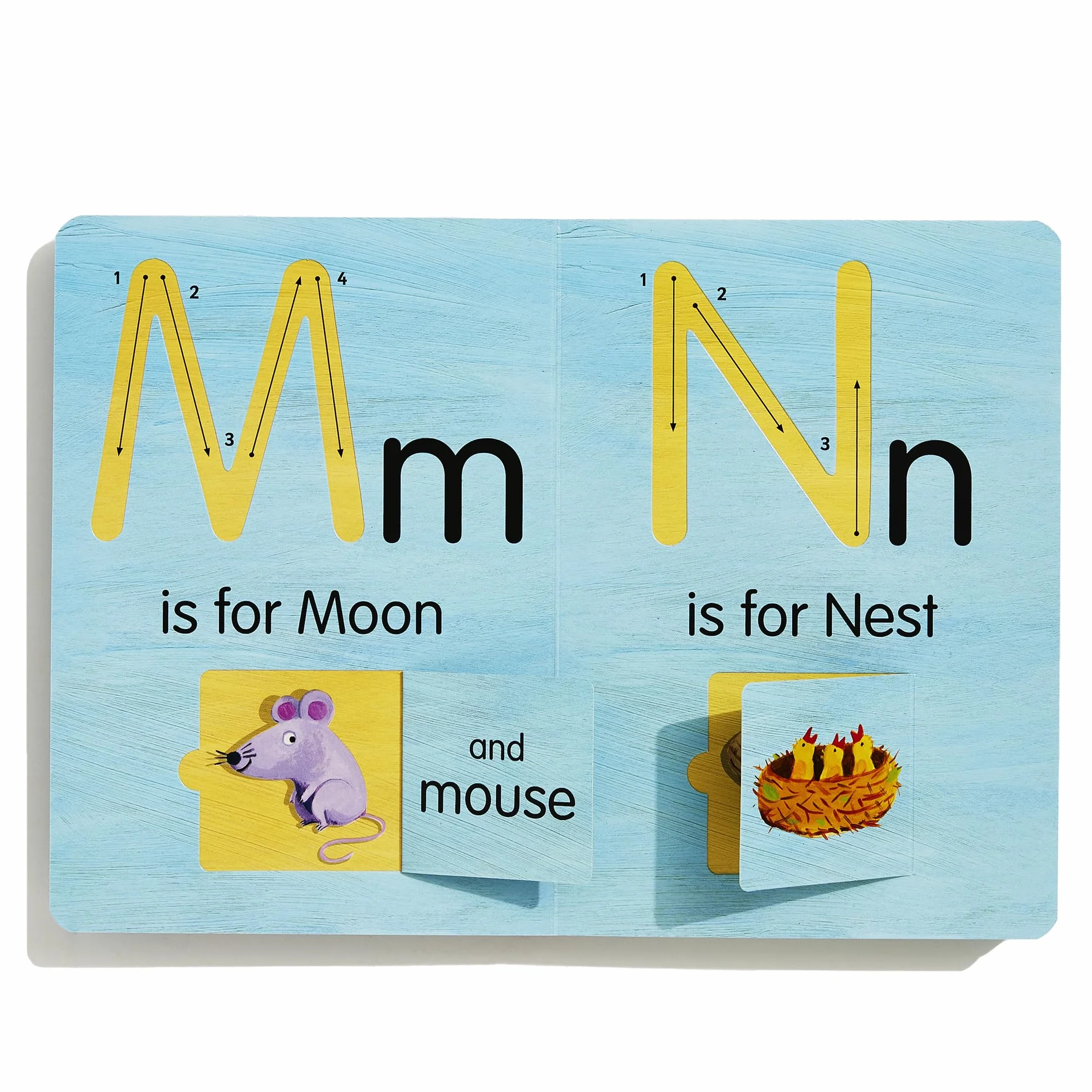 Interactive Alphabet Book with Tracks to Trace and Flaps to Flip