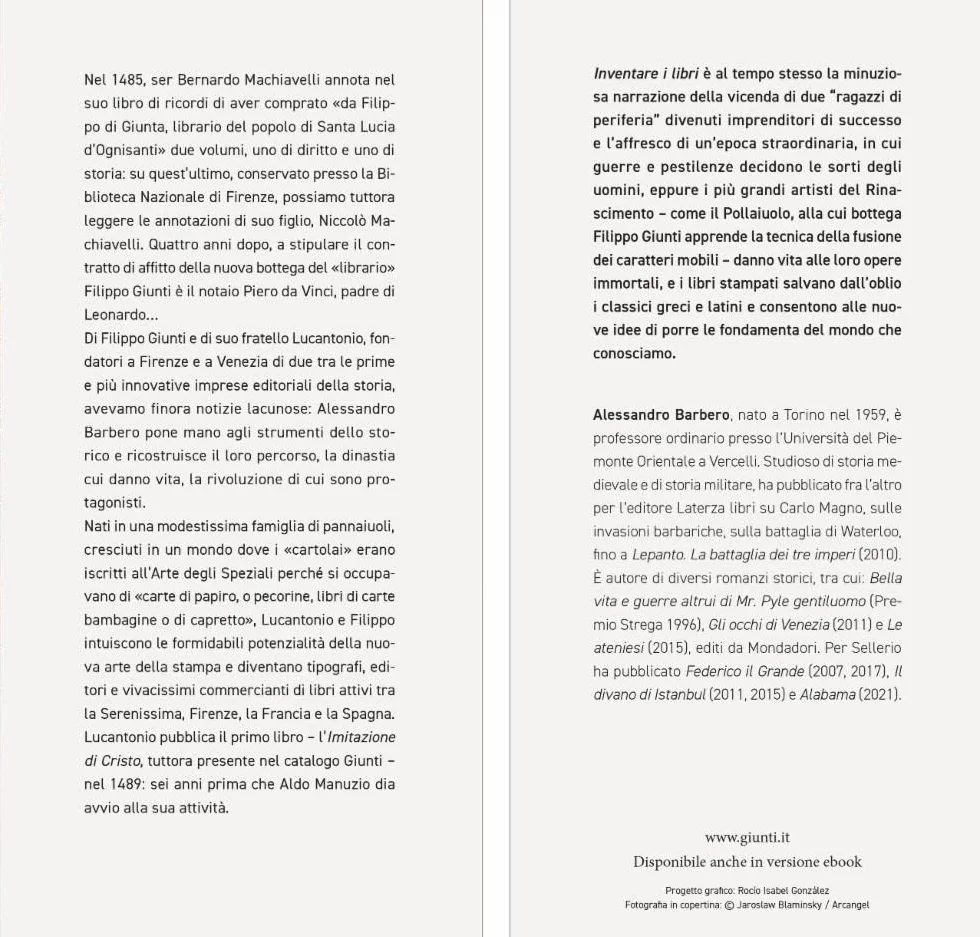 Inventare i libri. L'avventura di Filippo e Lucantonio Giunti, pionieri dell'editoria moderna