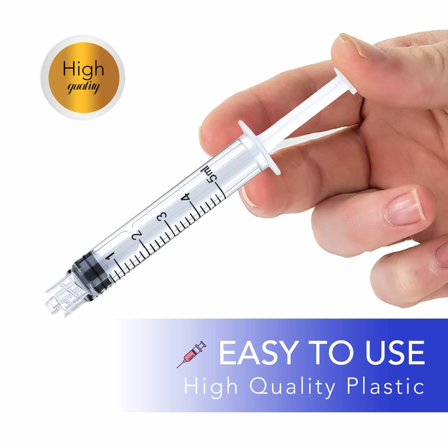 20 sztuk strzykawek Luer Lock 5 ml, pojedyncza strzykawka z tworzywa sztucznego do laboratoriów naukowych, pomiar płynów, zwierząt domowych, aplikator oleju lub kleju (5 ml, 20)