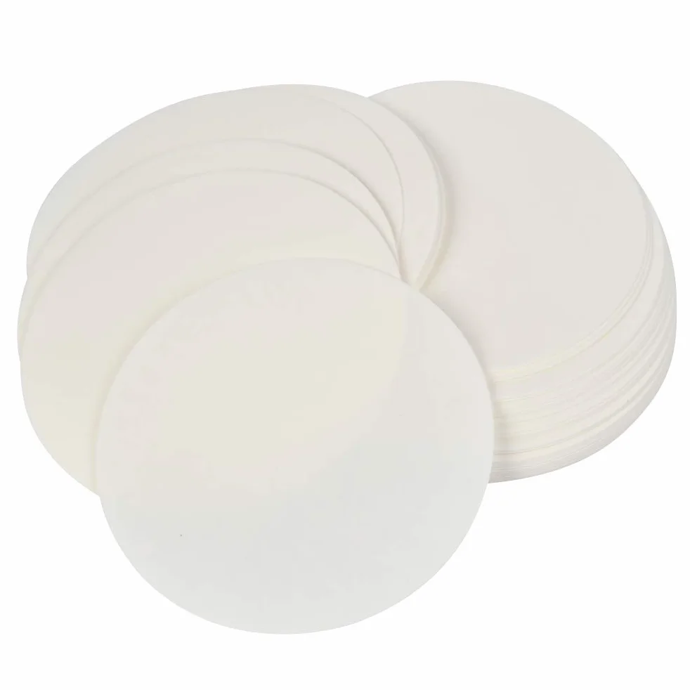 TIMESETL 100 sztuk papieru filtracyjnego laboratoryjnego, okrągłe, filtry laboratoryjne, średnica 11 cm, krążki papierowe o średniej prędkości przepływu, do zastosowań laboratoryjnych, zastosowań