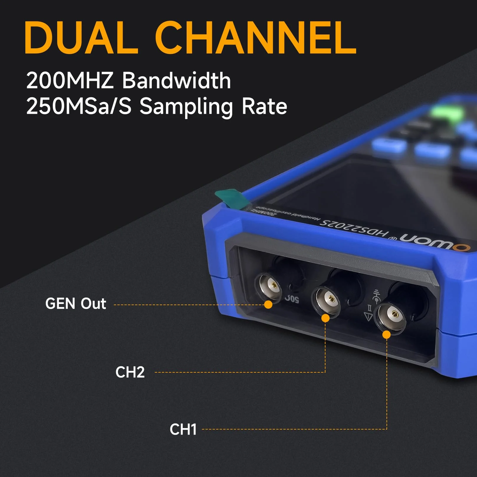 OWON HDS2202S przenośny oscyloskop cyfrowy 200 MHz 1 GS/s 2 kanały multimetr