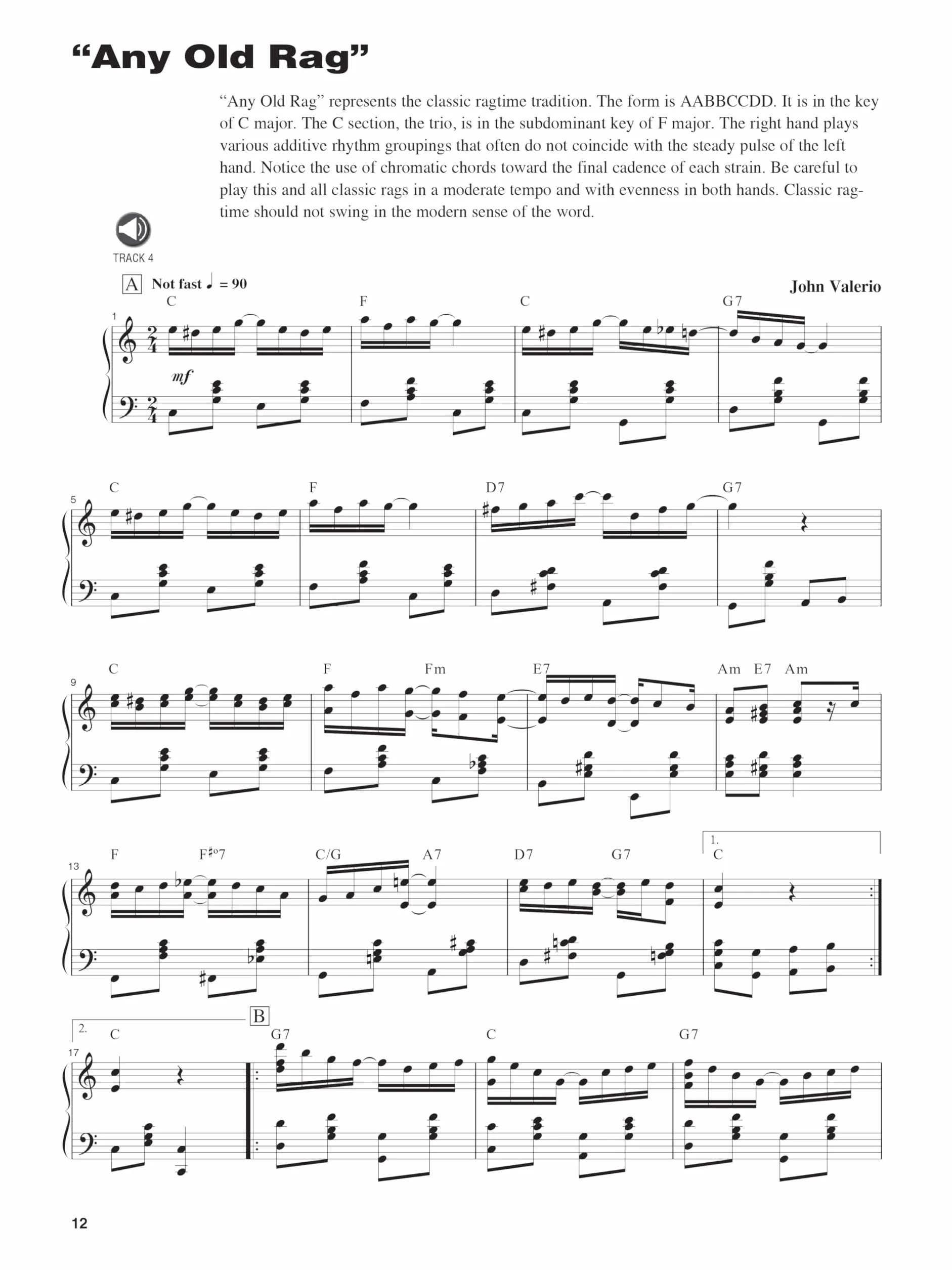 John Valerio: Stride and Swing Piano - Complete Guide with CD & Online Recordings