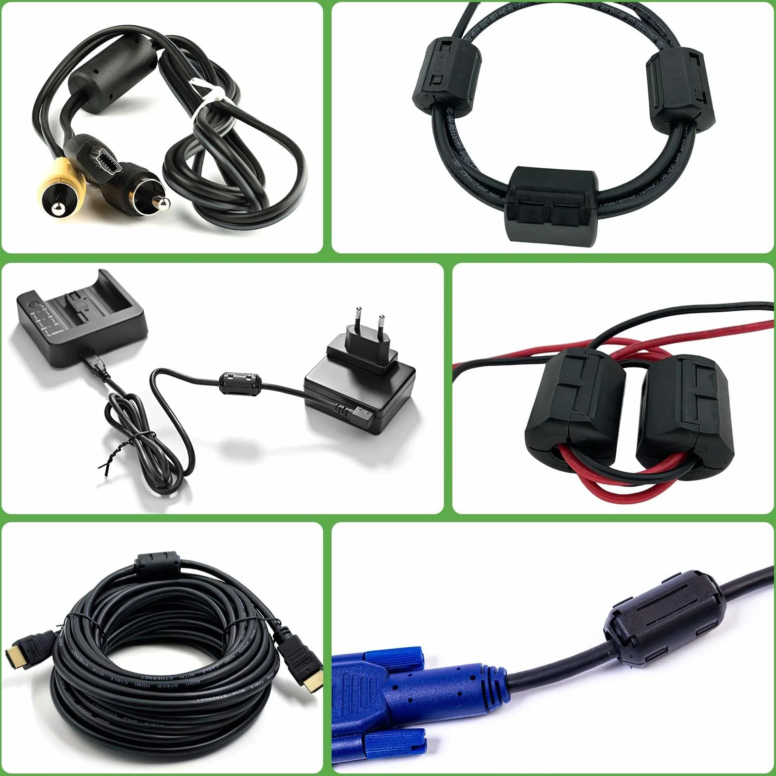 QUARKZMAN 8 szt. Pierścień ferrytowy filtr szumowy RFI EMI 7 mm do kabli USB Audio Video Data